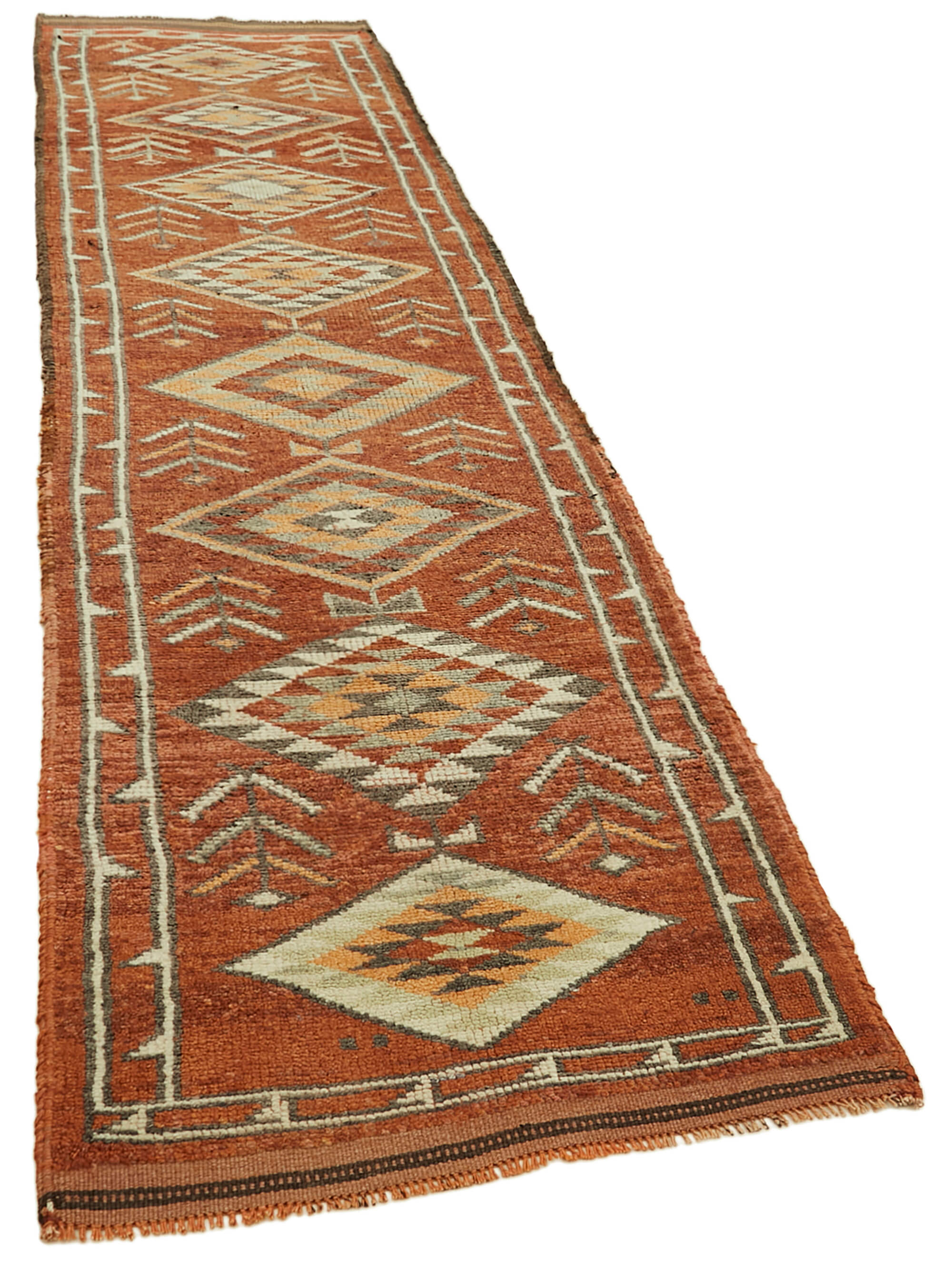 3 x 12 Brown Boho Runner Rugs - 6016