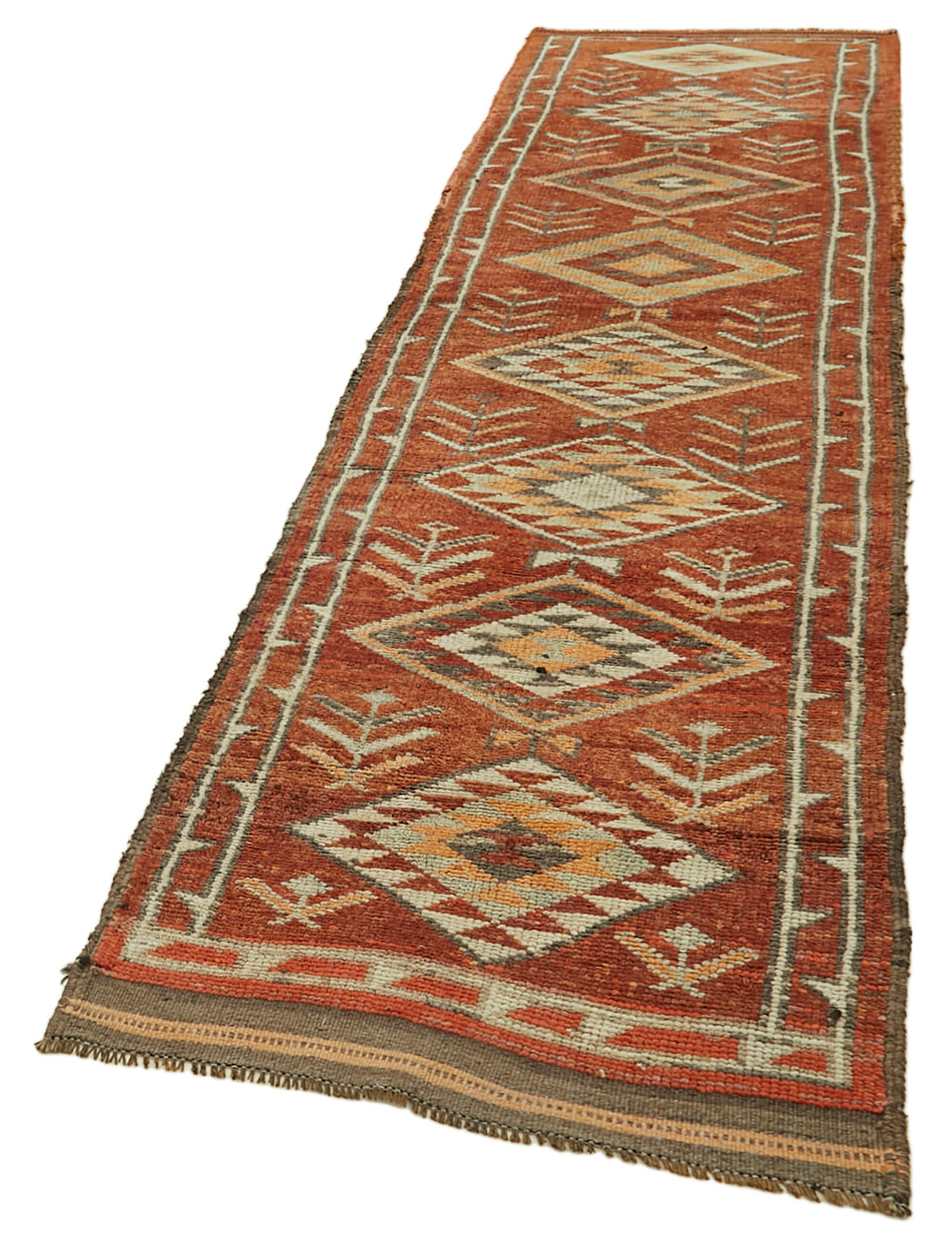 3 x 12 Brown Boho Runner Rugs - 6016