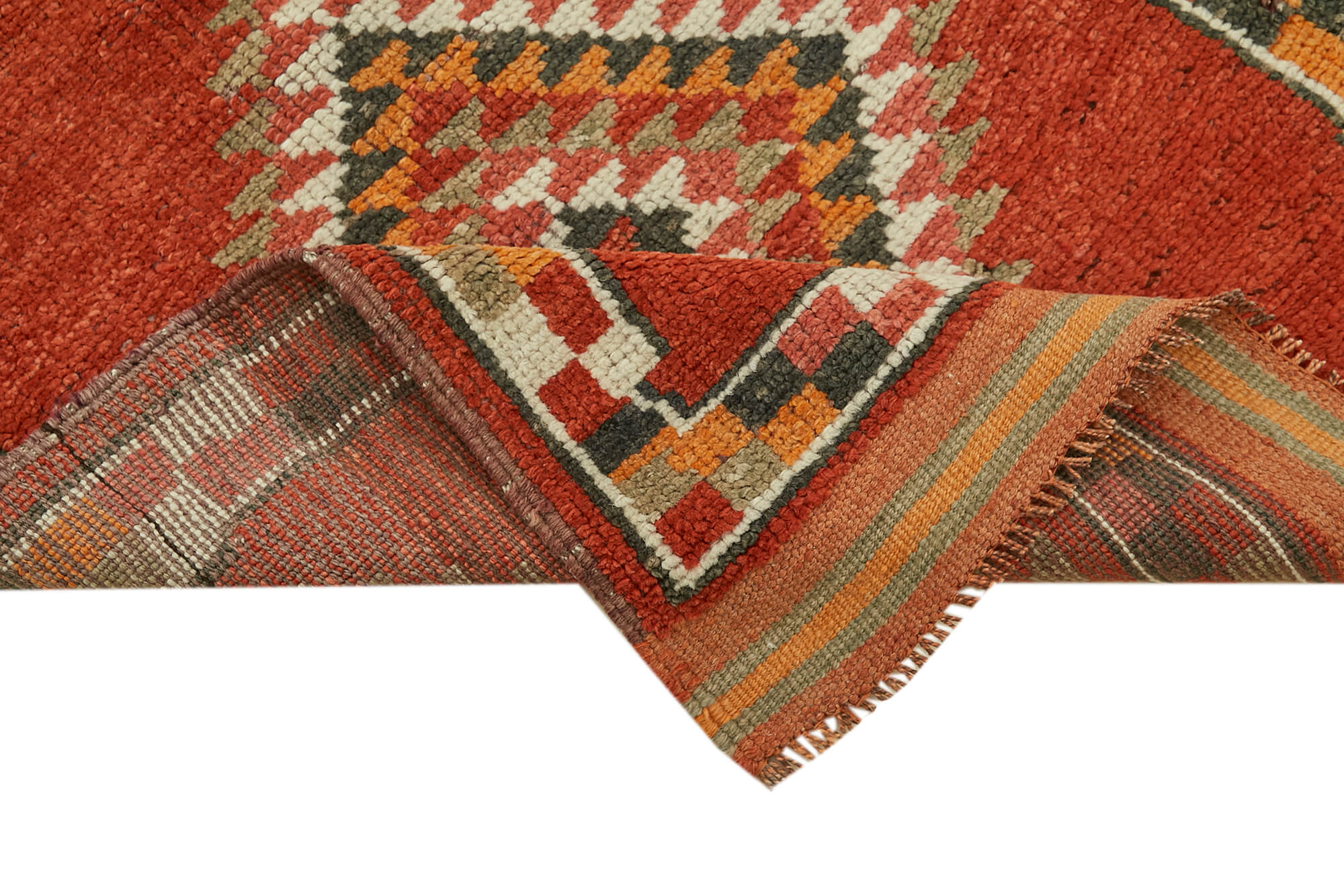 3 x 12 Red Boho Runner Rugs - 6017