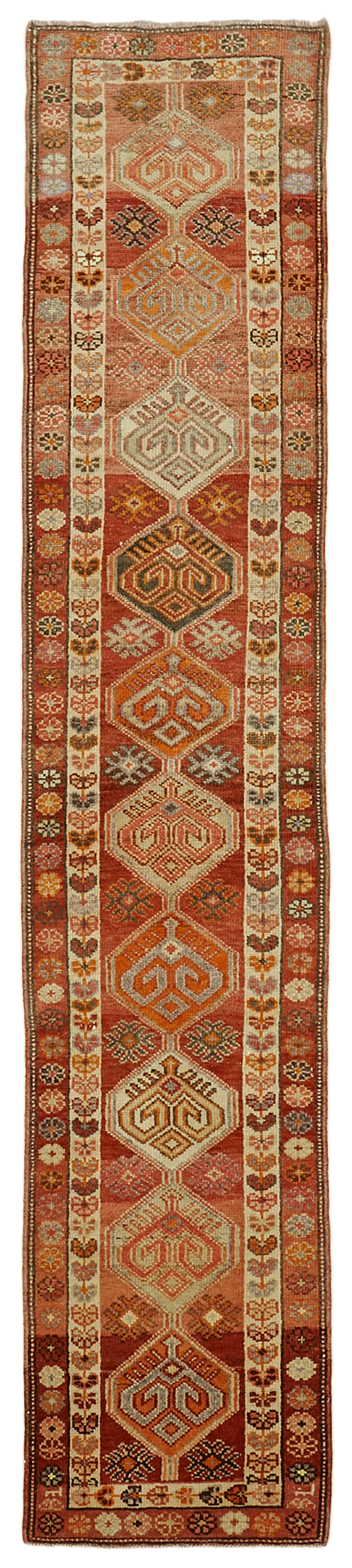 3 x 12 Red Boho Runner Rugs - 6018