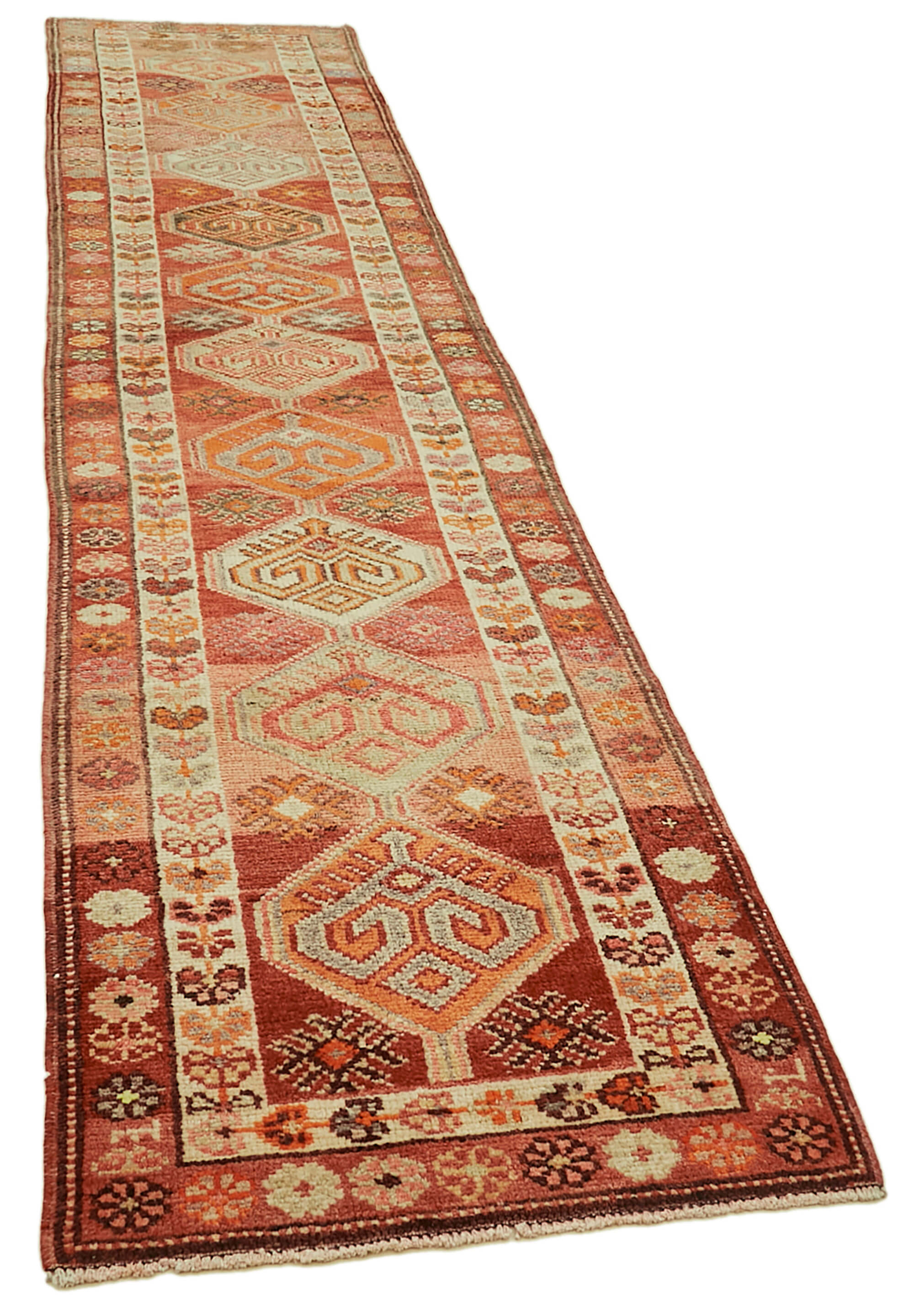 3 x 12 Red Boho Runner Rugs - 6018