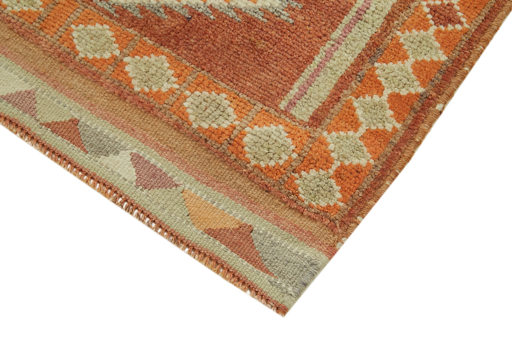 3 x 12 Orange Boho Runner Rugs - 6019