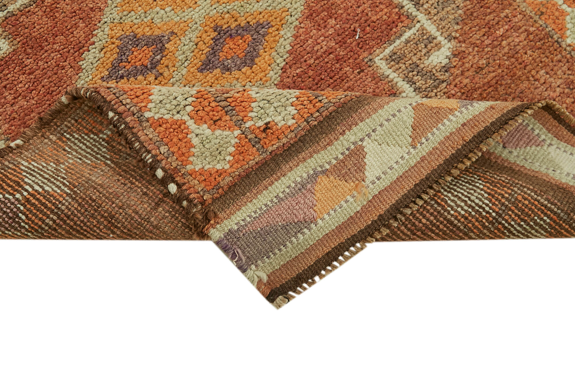 3 x 12 Orange Boho Runner Rugs - 6019