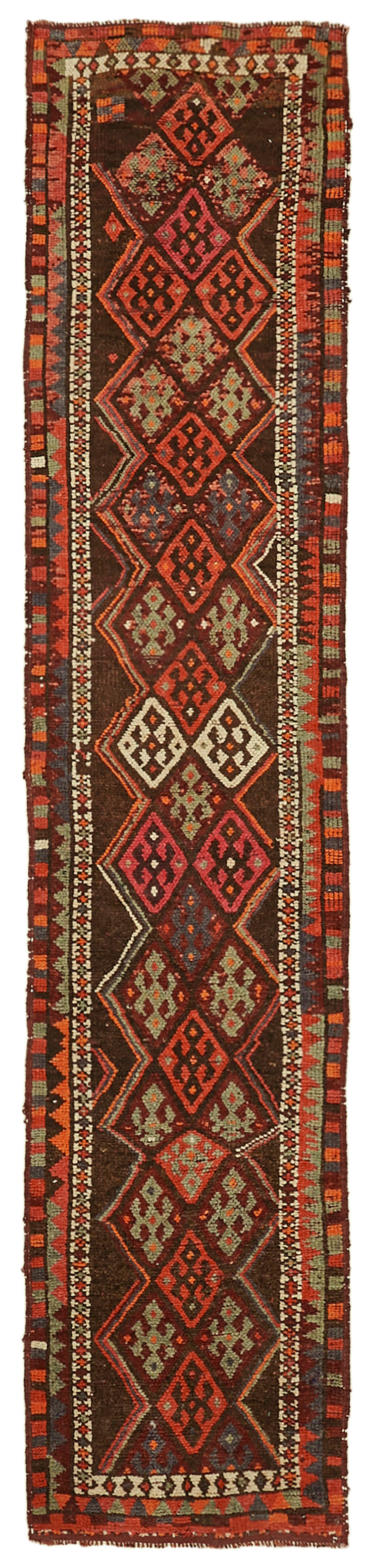 3 x 13 Red Boho Runner Rugs - 6020