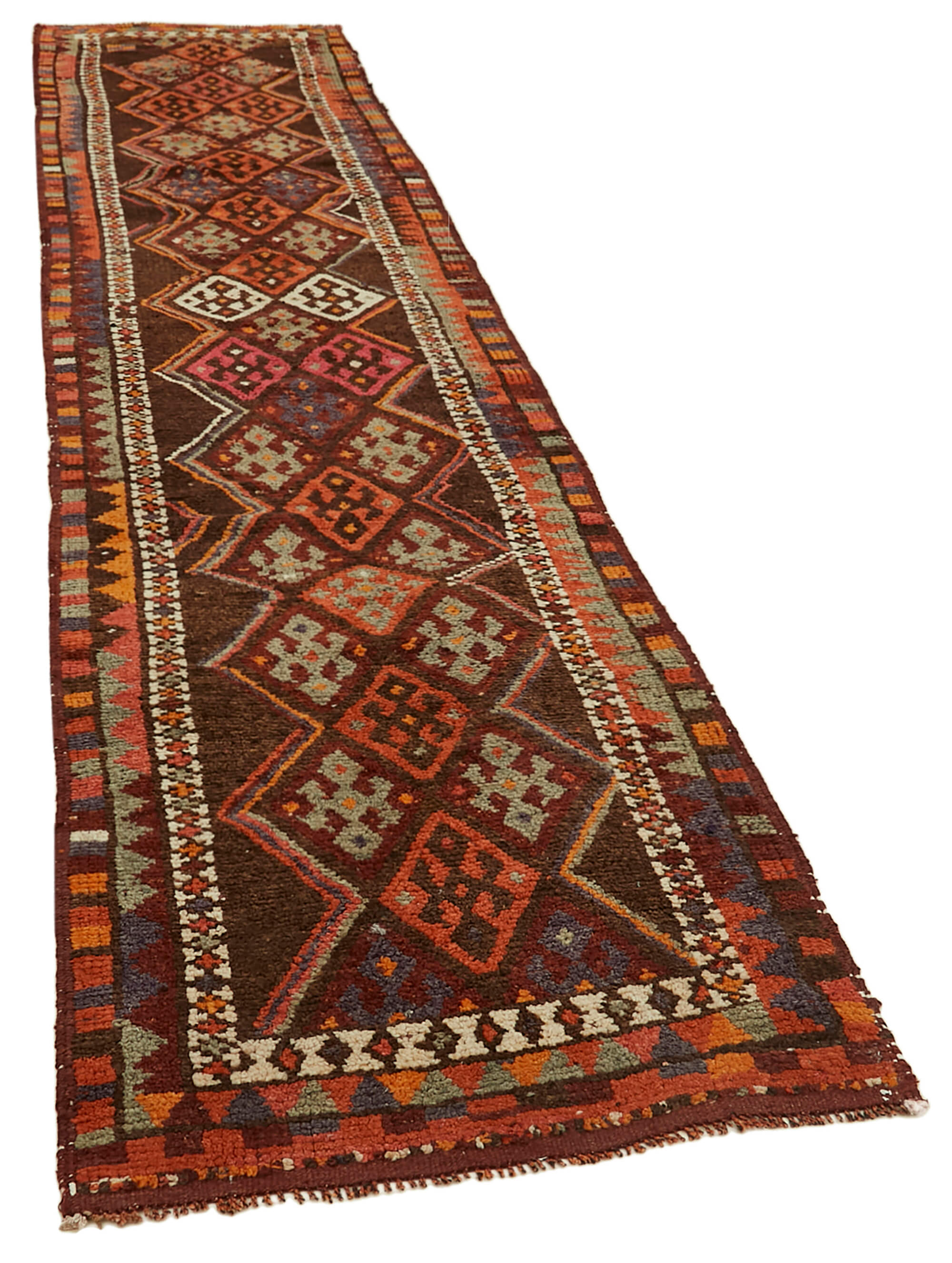 3 x 13 Red Boho Runner Rugs - 6020