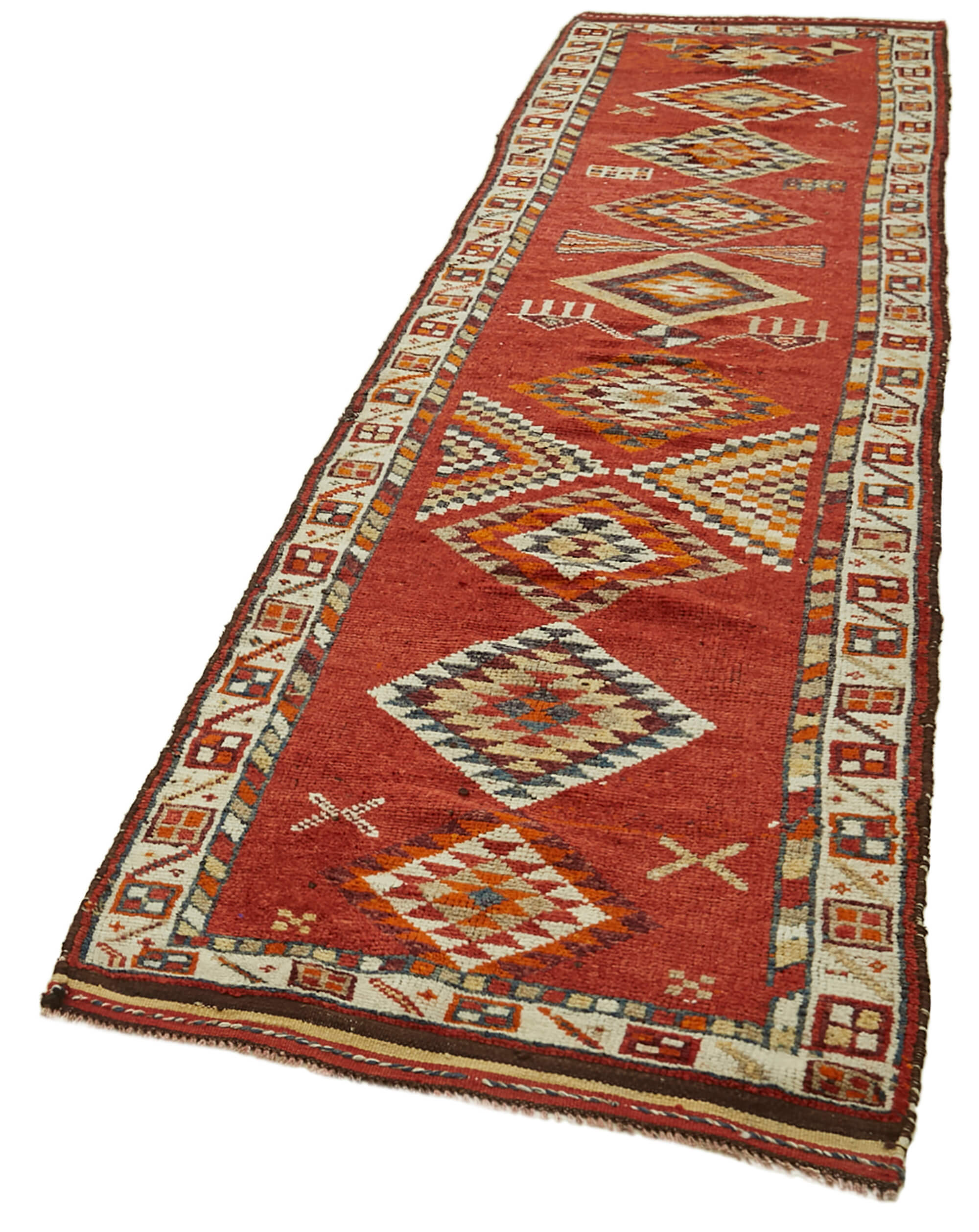 3 x 12 Red Boho Runner Rugs - 6022