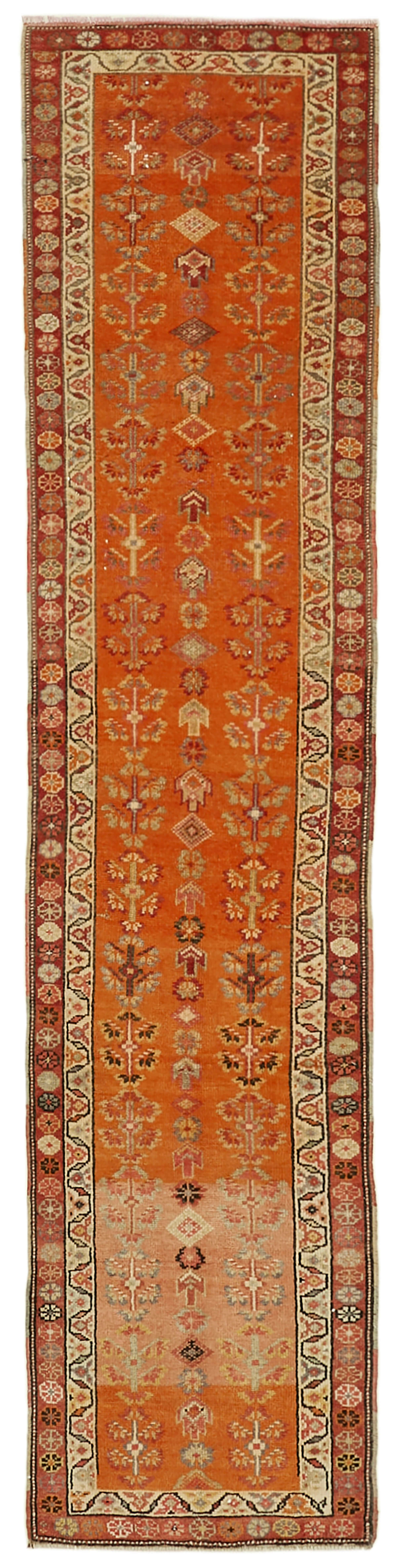 3 x 12 Orange Boho Runner Rugs - 6023