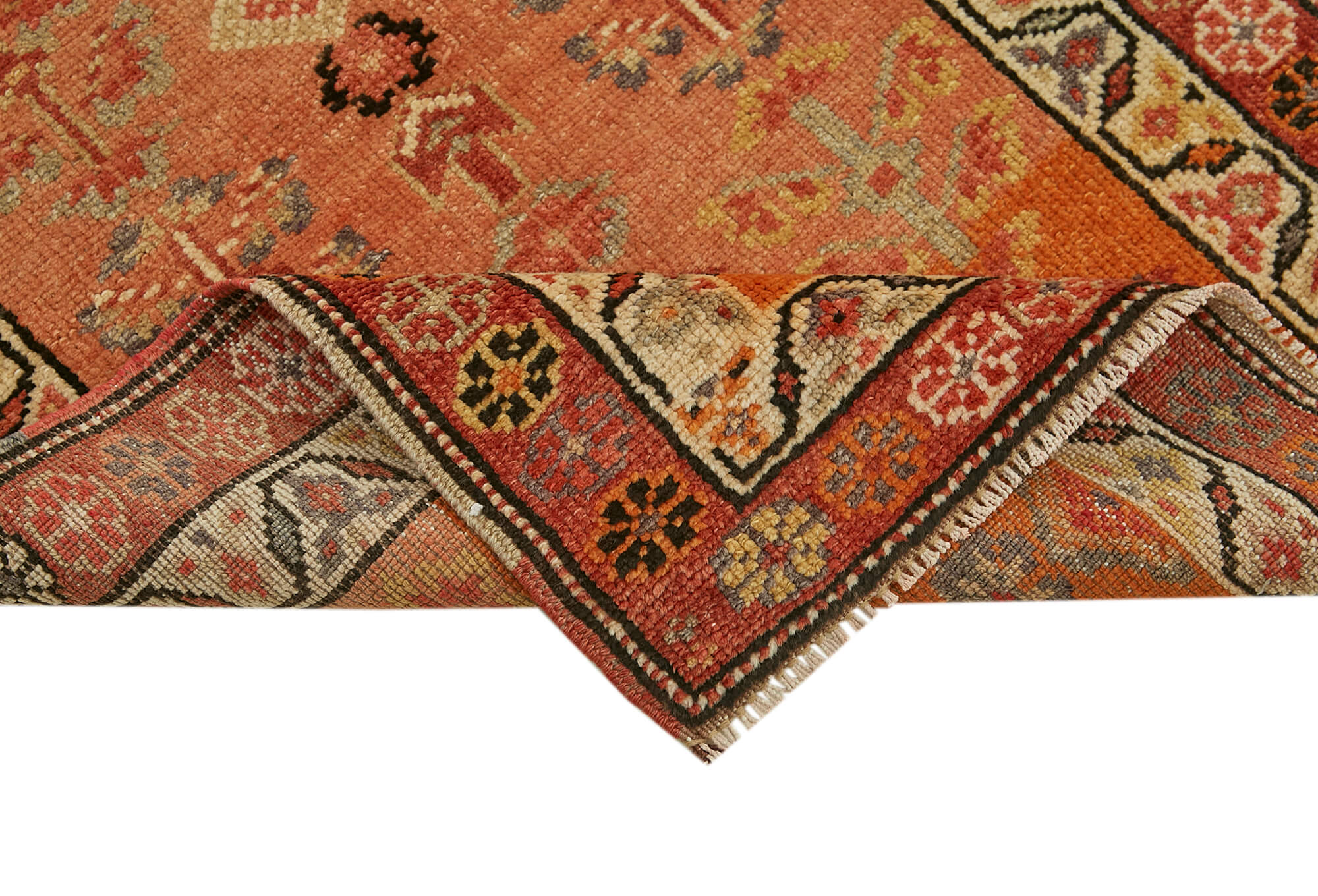 3 x 12 Orange Boho Runner Rugs - 6023