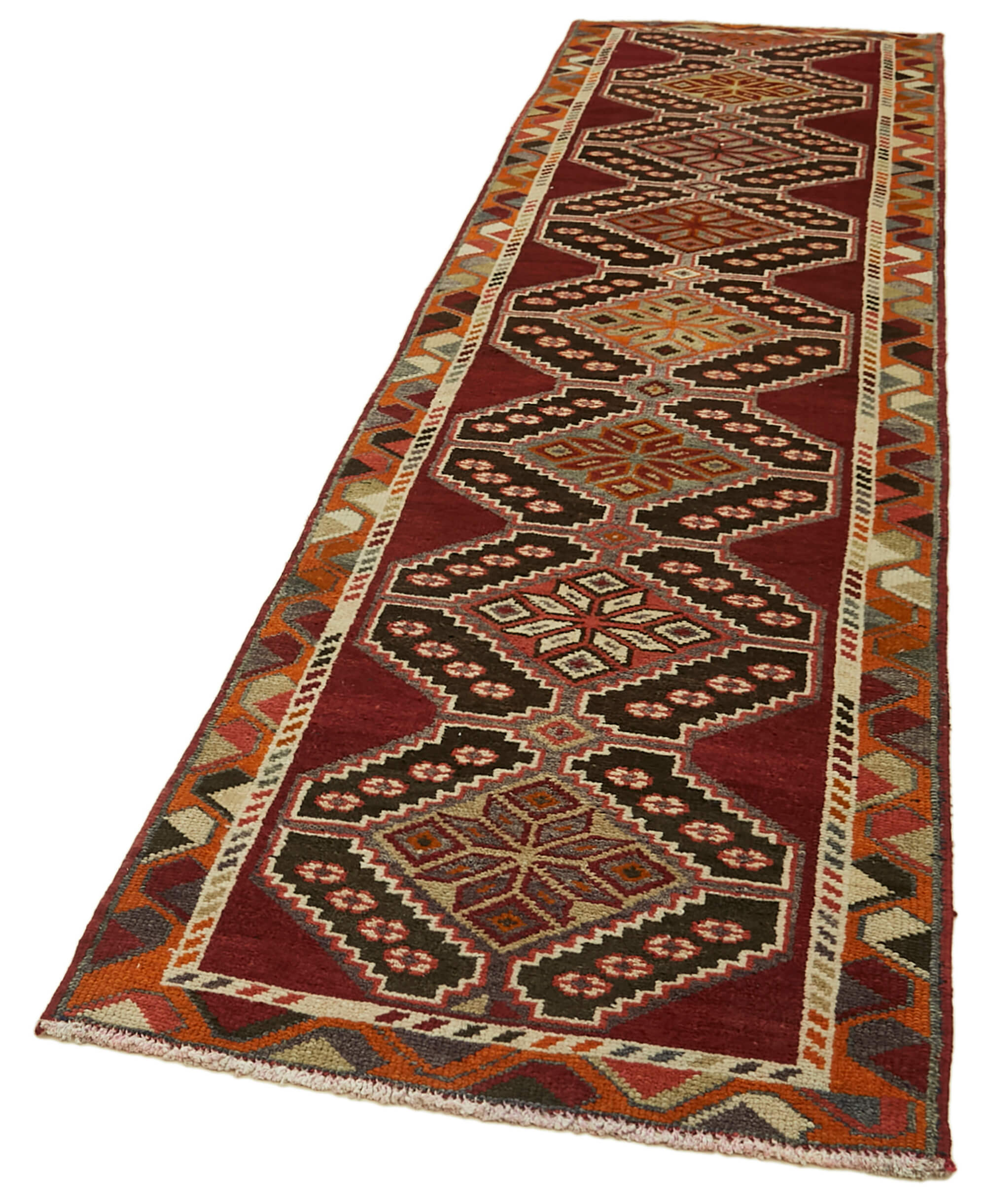 3 x 13 Red Boho Runner Rugs - 6027