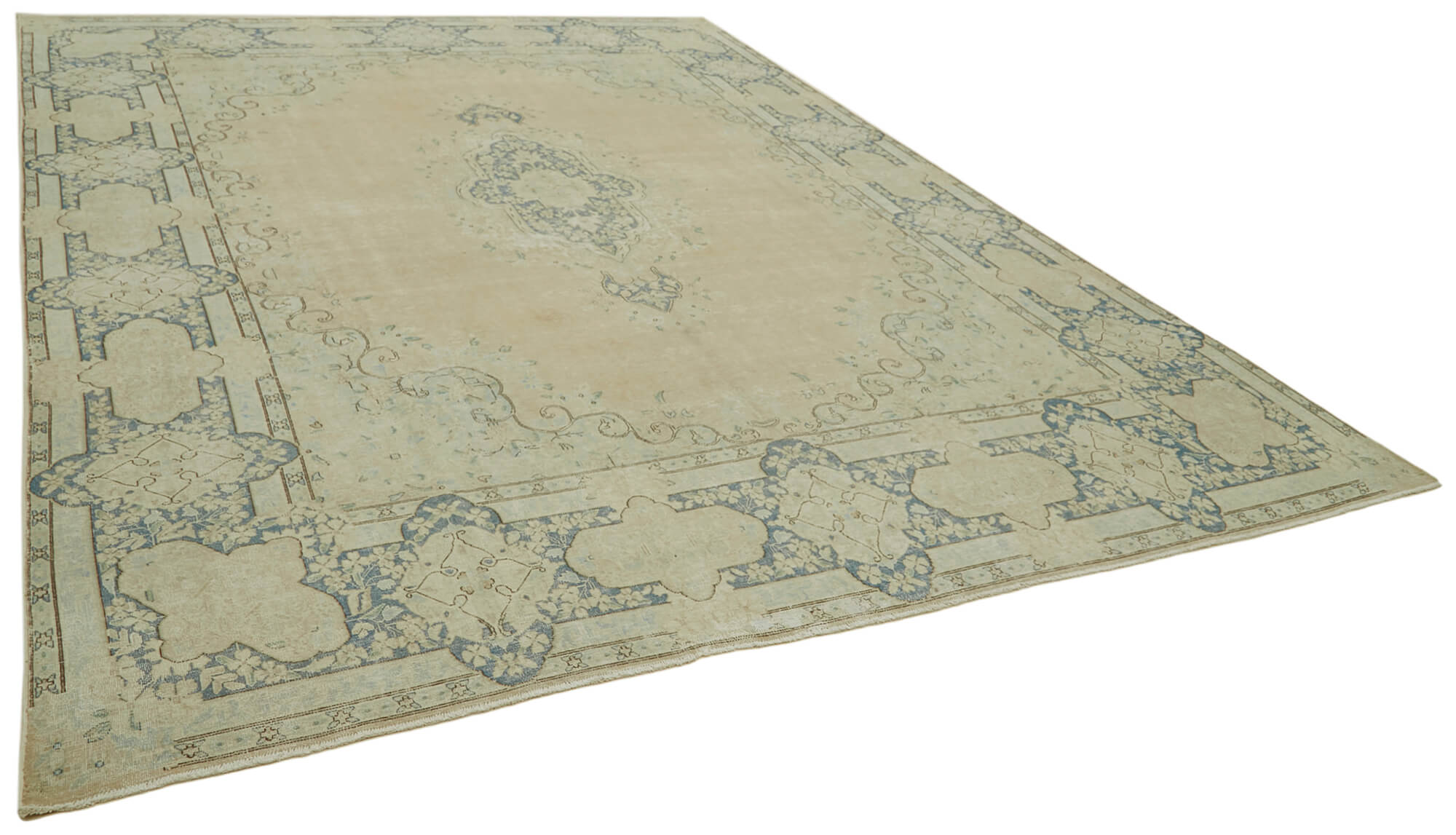 9 x 13 Beige Vintage Large Area Rug - 6299