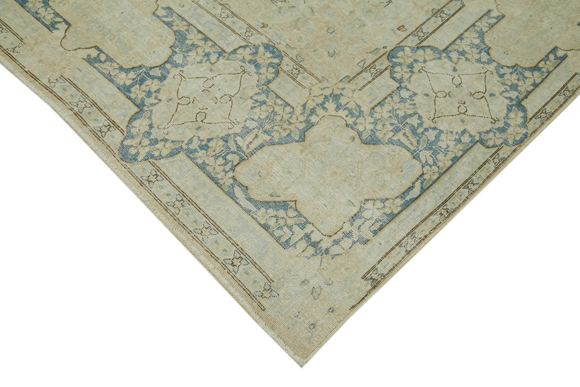 9 x 13 Beige Vintage Large Area Rug - 6299