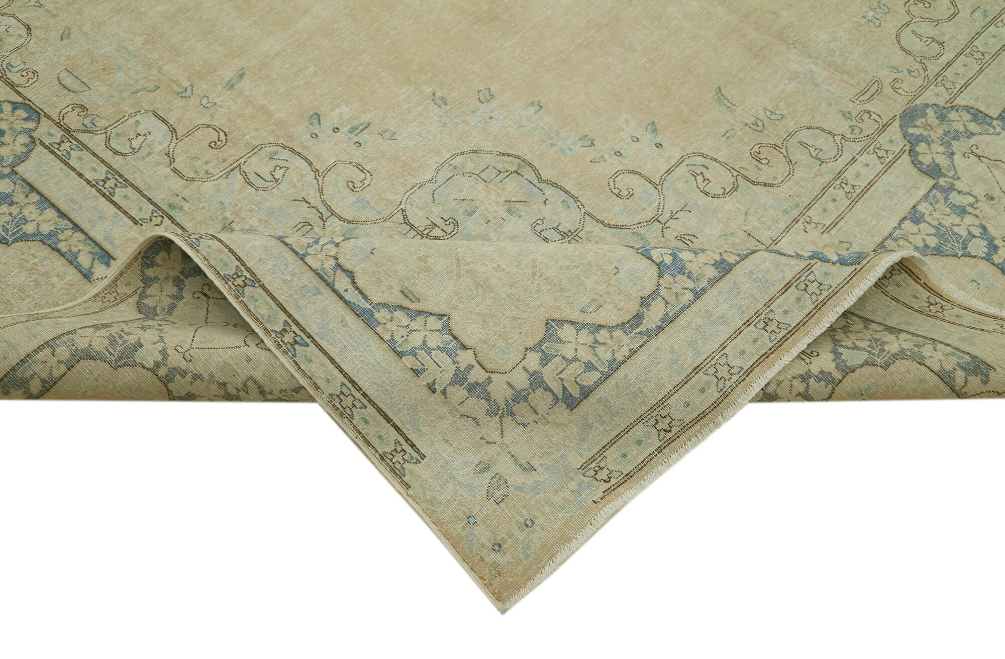 9 x 13 Beige Vintage Large Area Rug - 6299