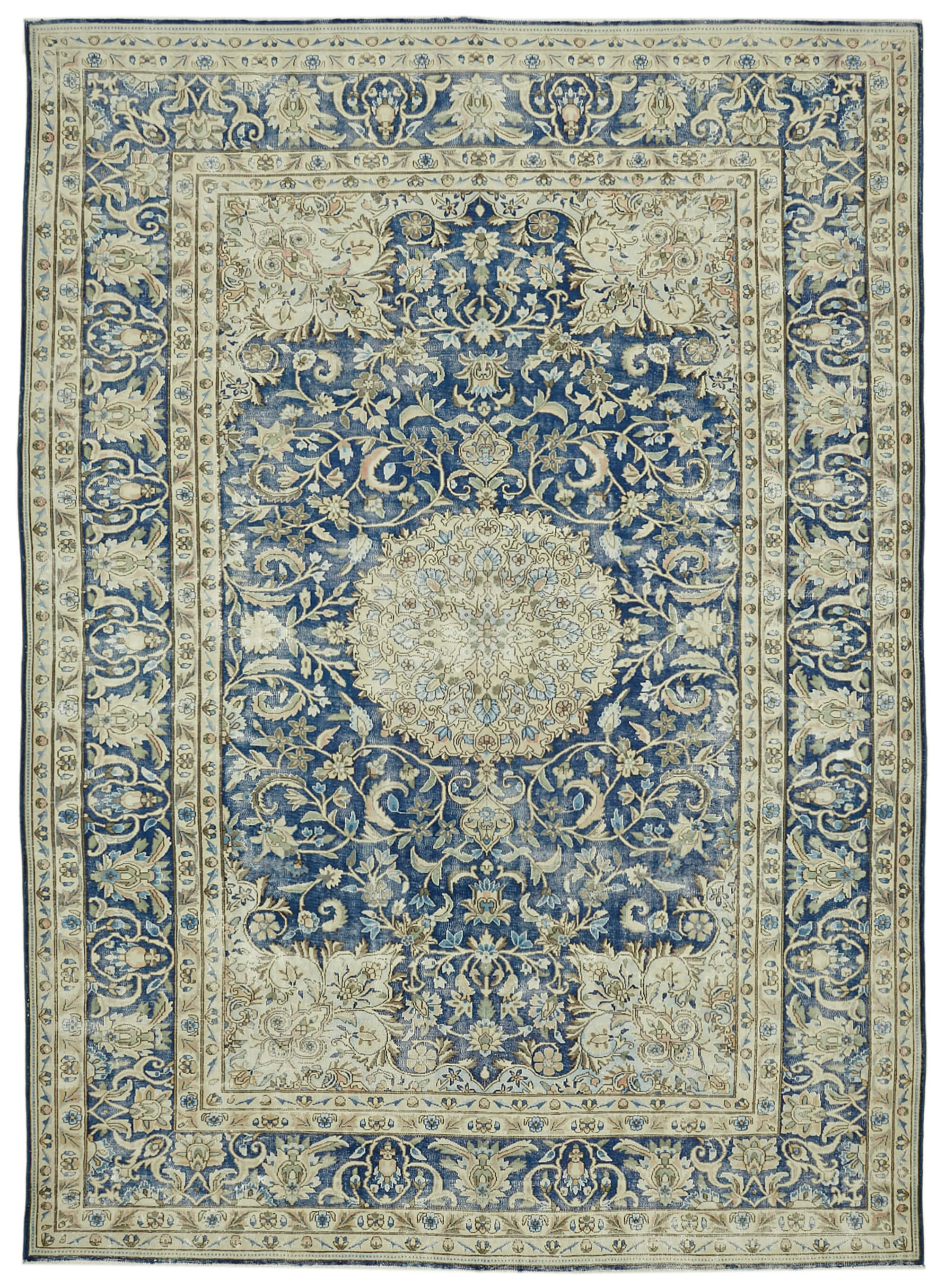 9 x 13 Beige Vintage Large Area Rug - 6303