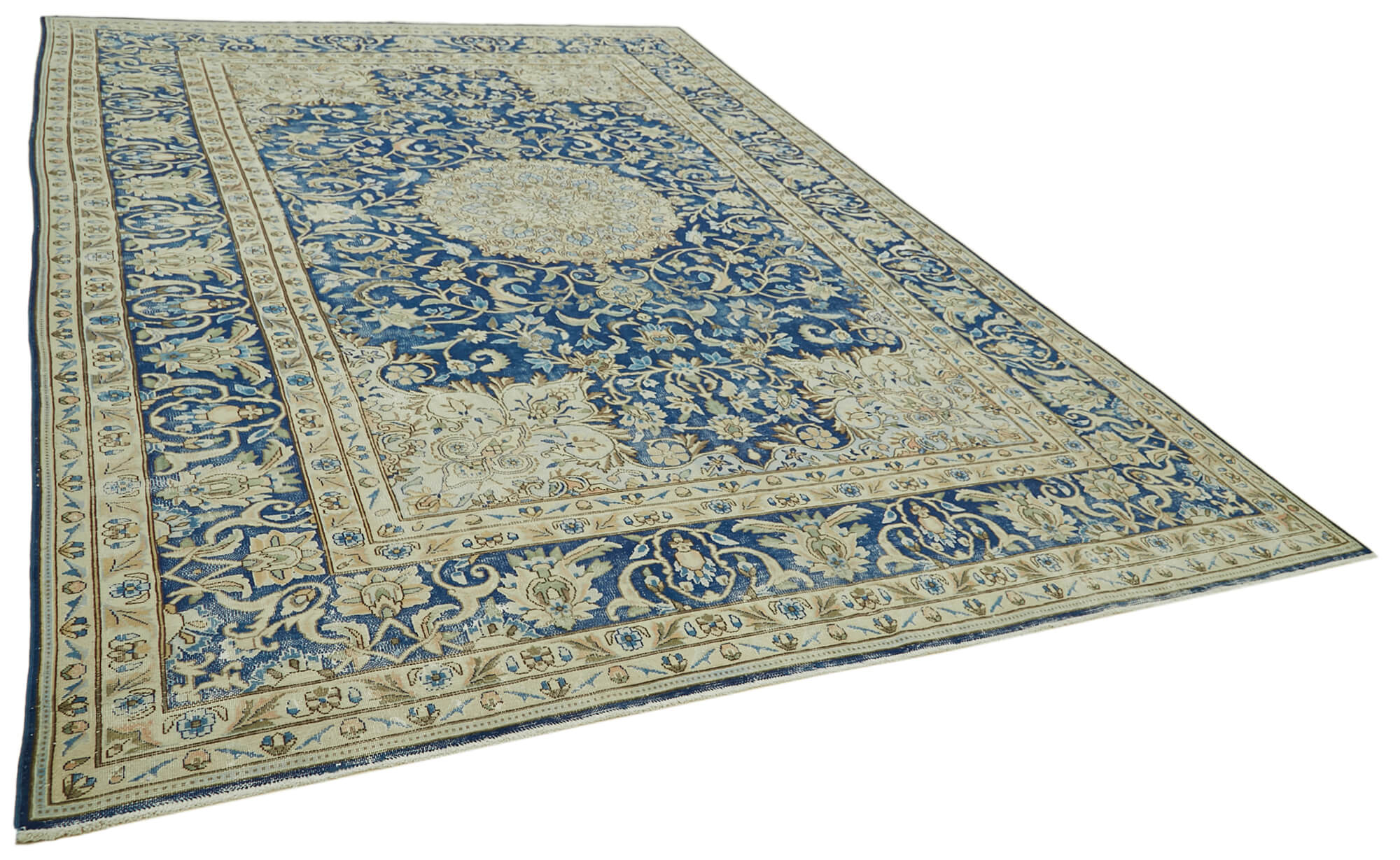 9 x 13 Beige Vintage Large Area Rug - 6303