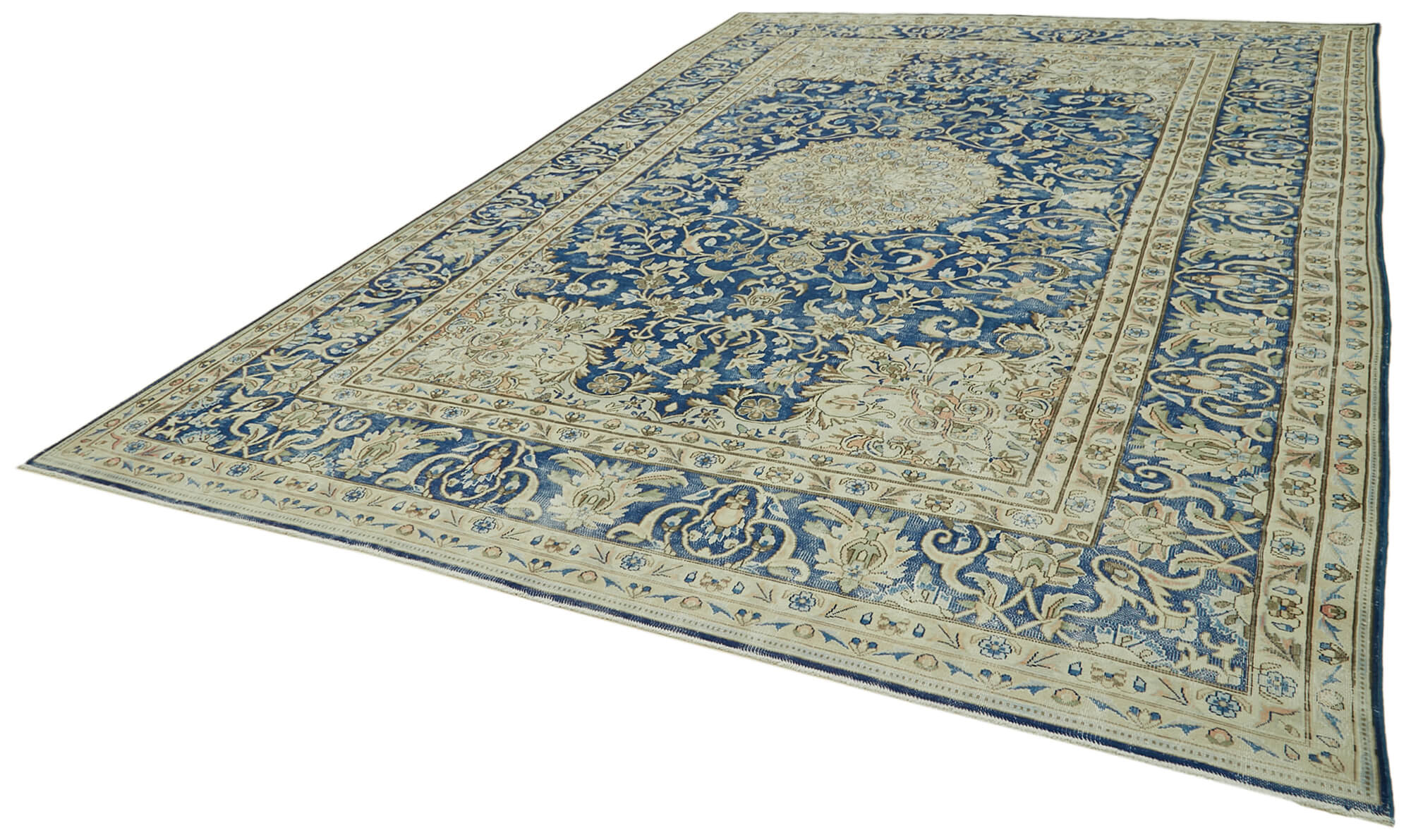 9 x 13 Beige Vintage Large Area Rug - 6303