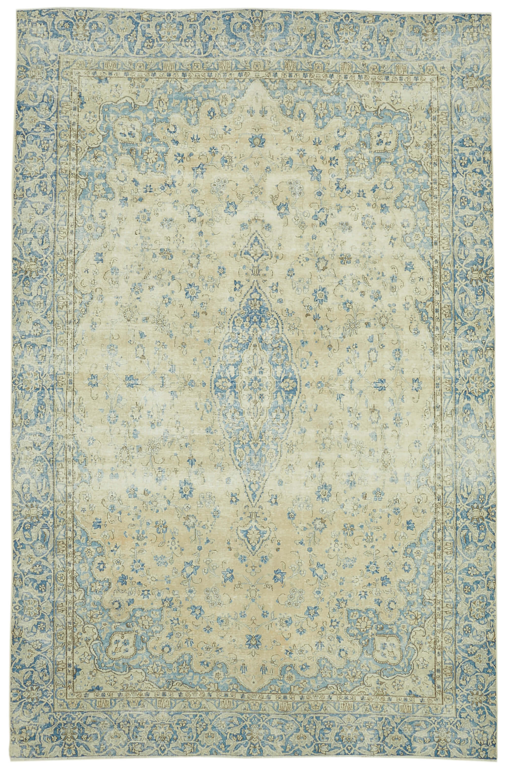 9 x 14 Beige Vintage Large Area Rug - 6304