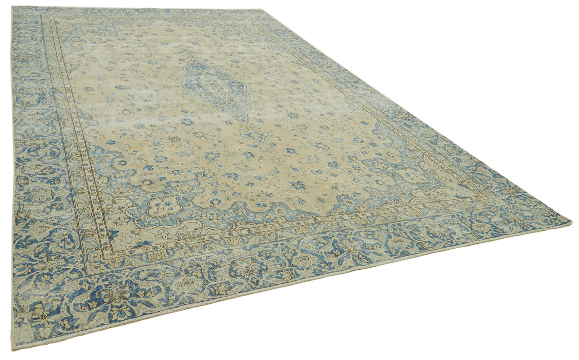 9 x 14 Beige Vintage Large Area Rug - 6304