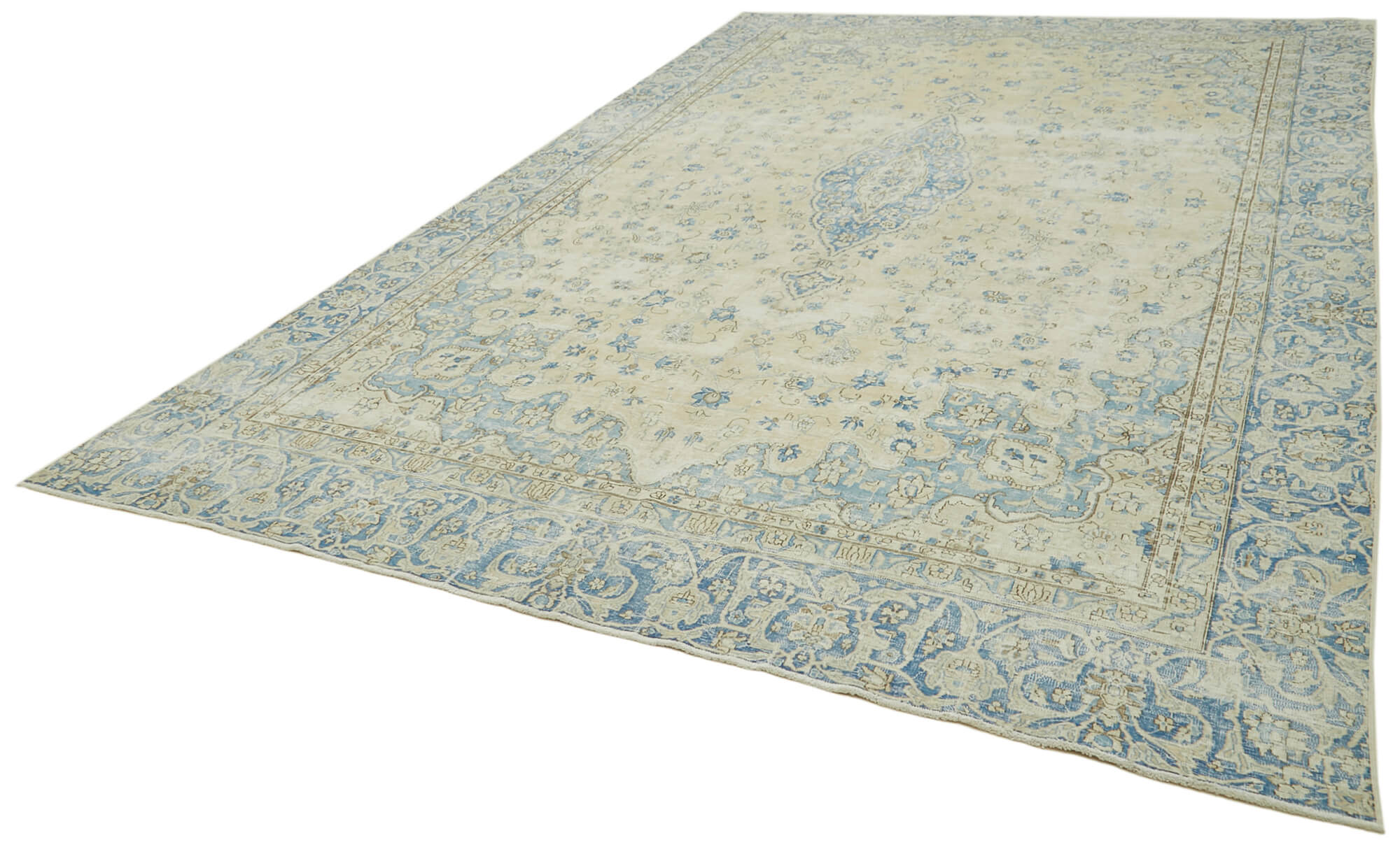 9 x 14 Beige Vintage Large Area Rug - 6304