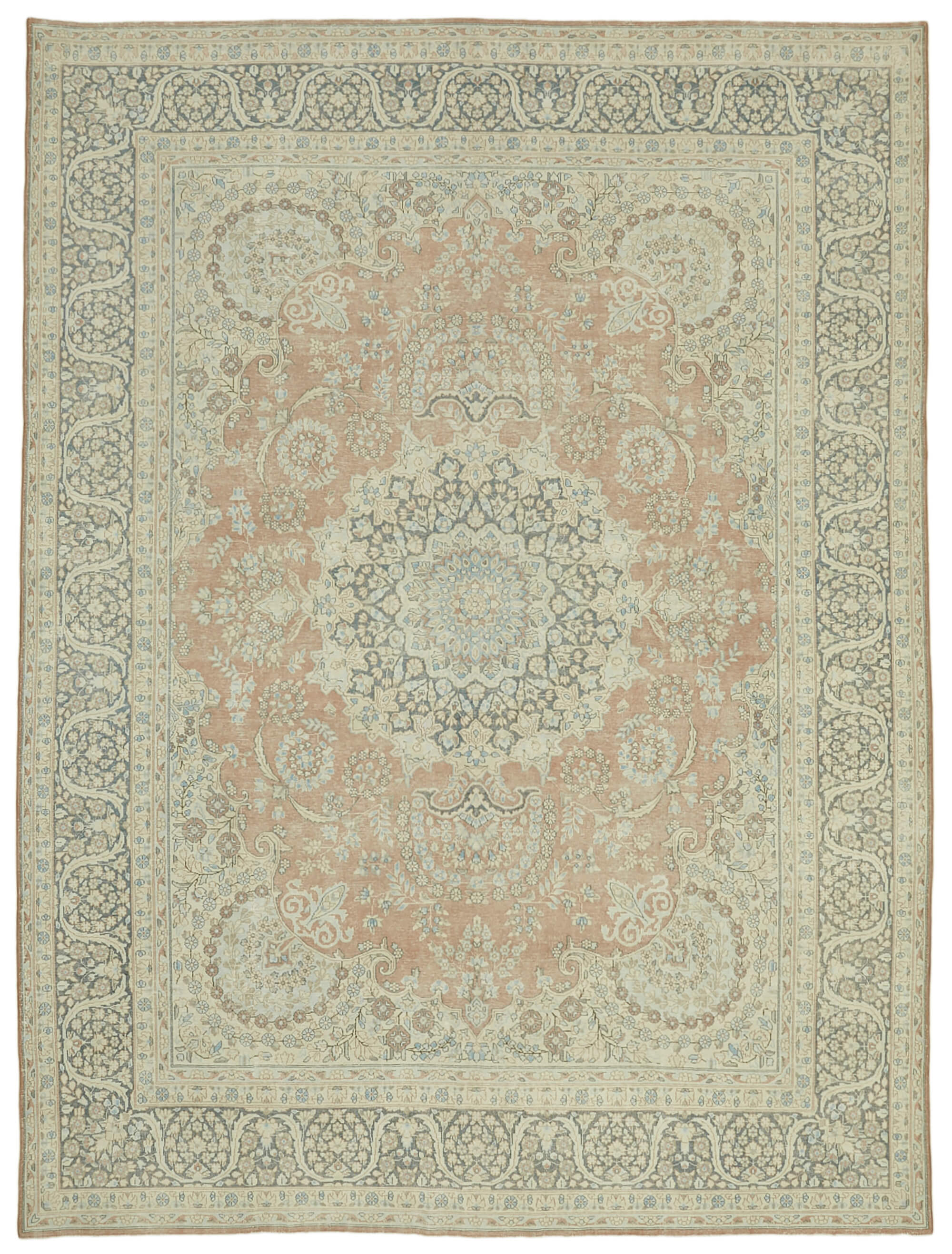 9 x 13 Beige Vintage Large Area Rug - 6307