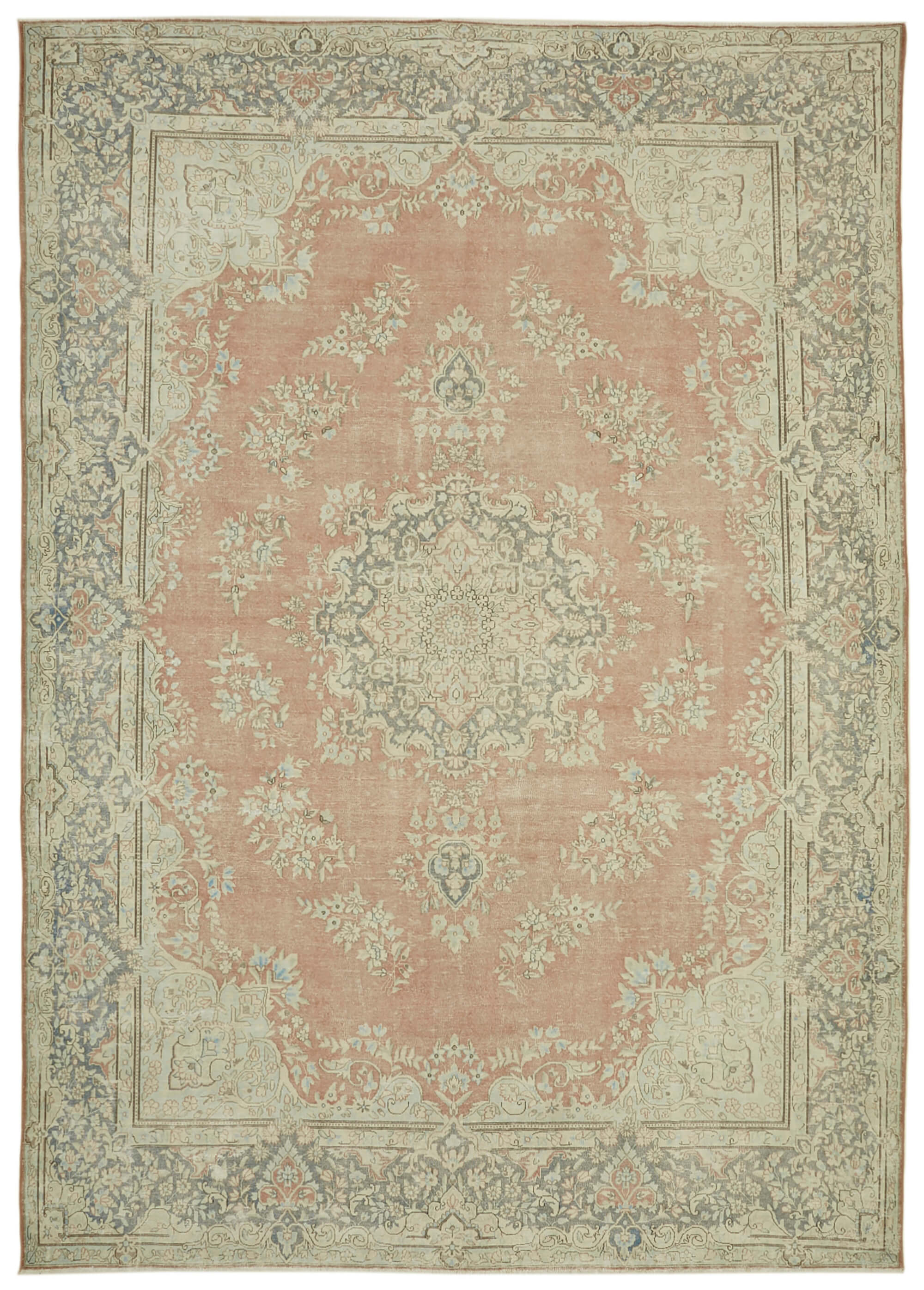 10 x 14 Beige Vintage Large Area Rug - 6308