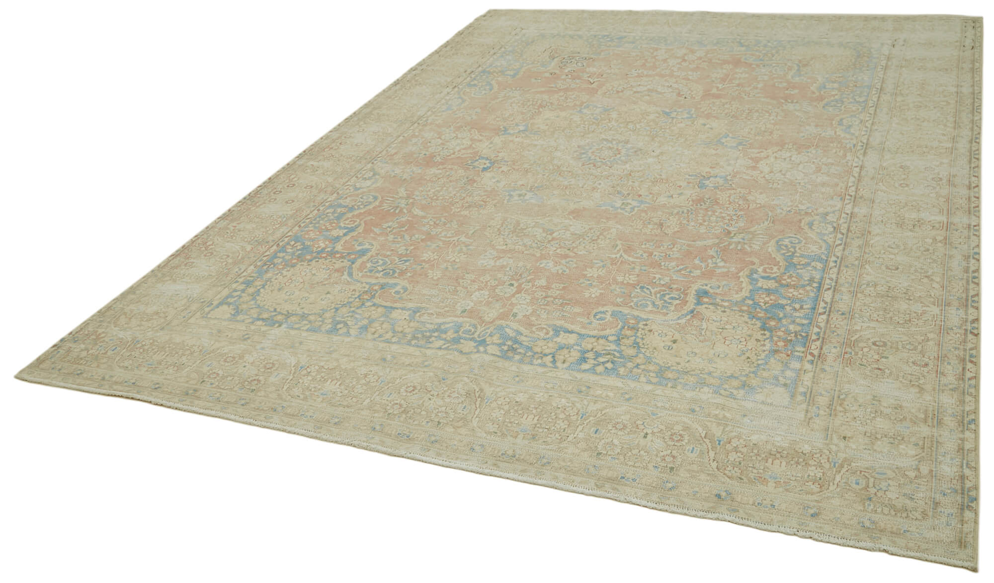 8 x 10 Beige Vintage Large Area Rug - 6309