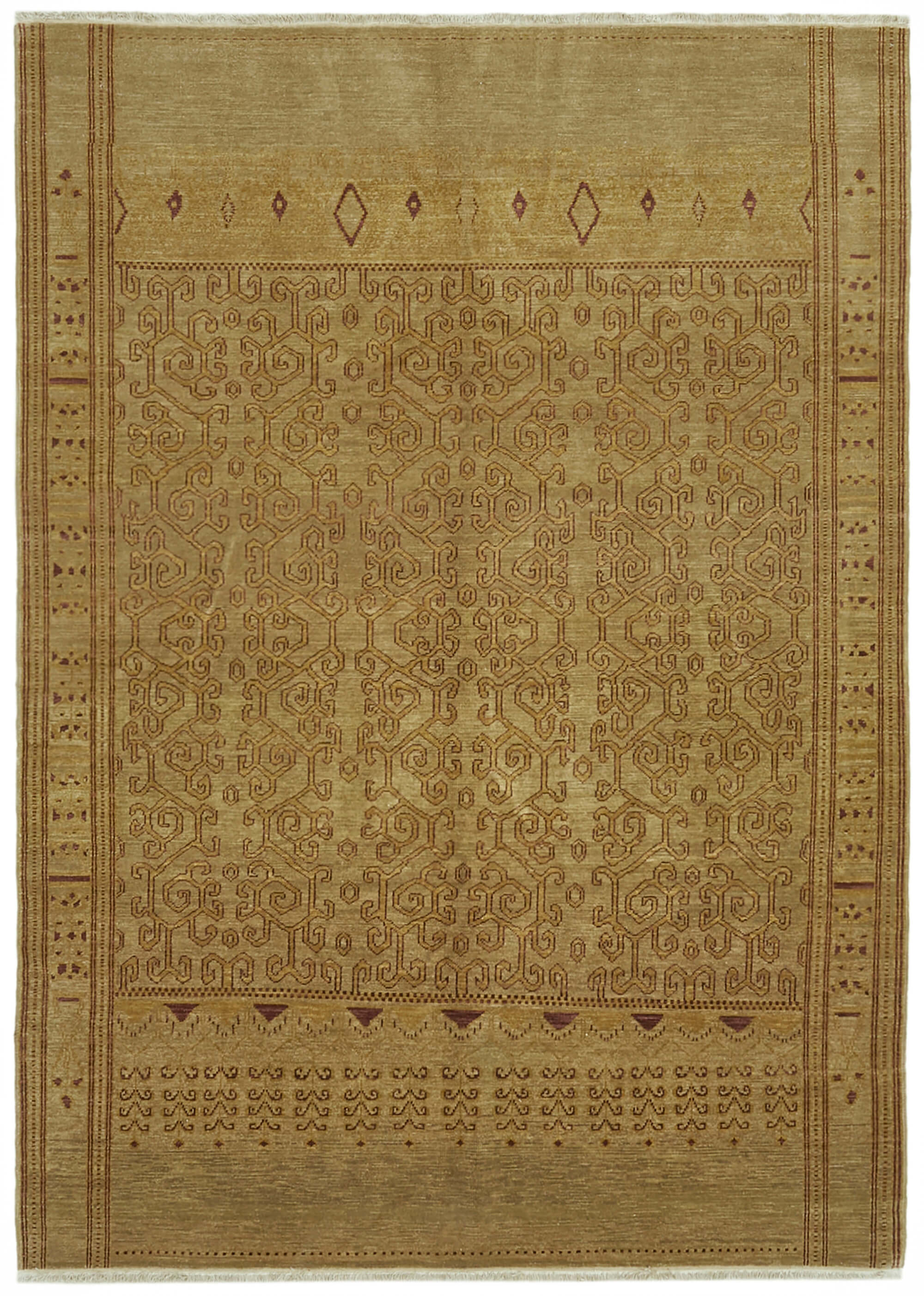 6 x 8 Beige Oushak Rug - 6453