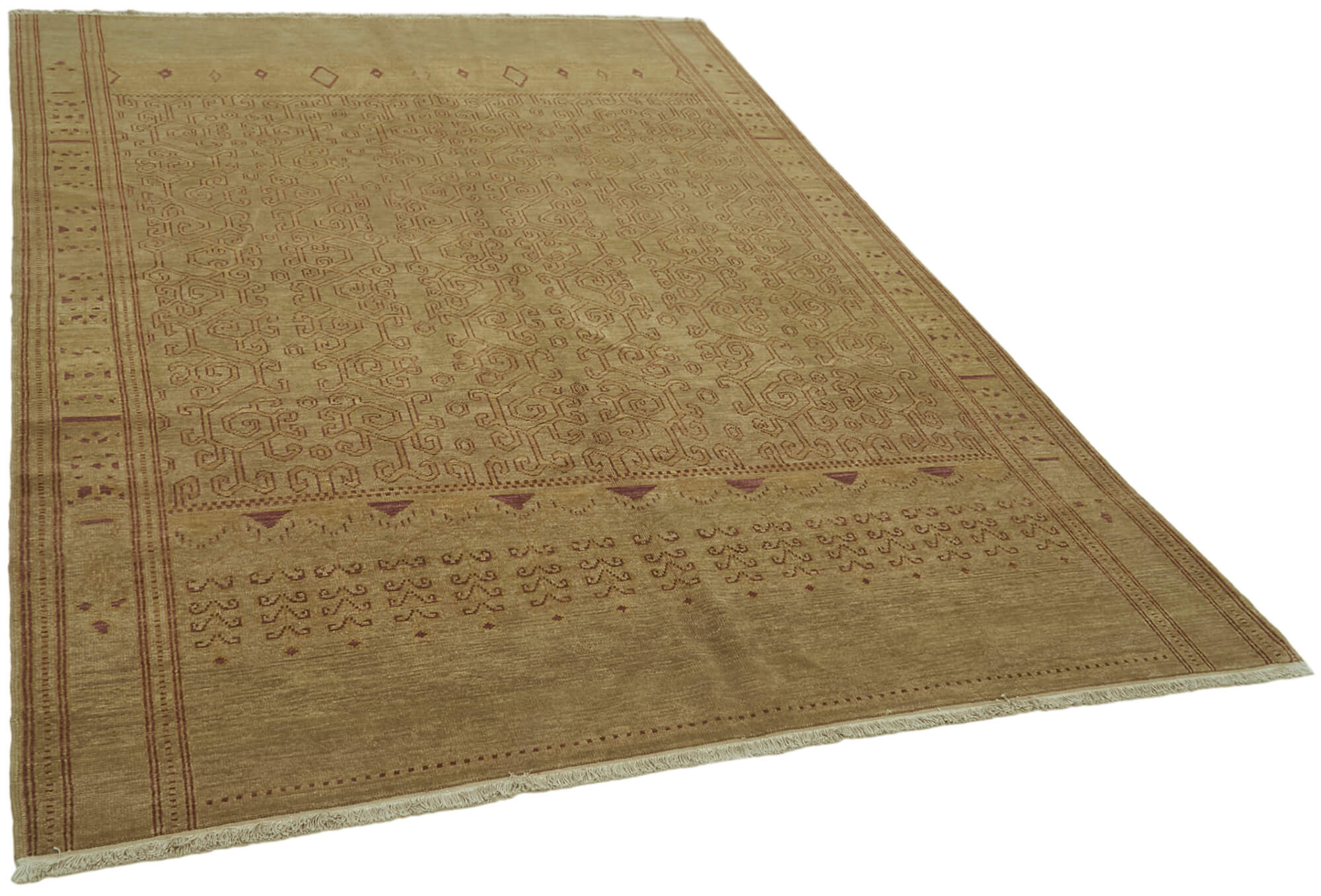 6 x 8 Beige Oushak Rug - 6453