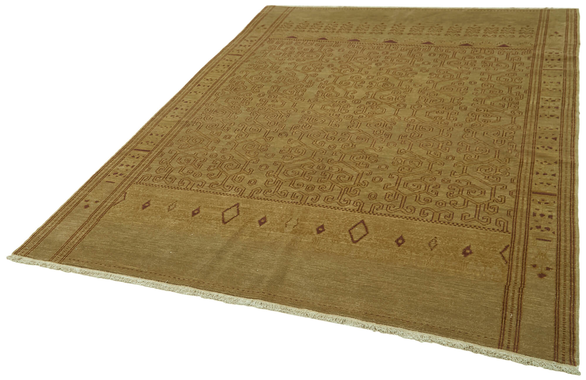 6 x 8 Beige Oushak Rug - 6453