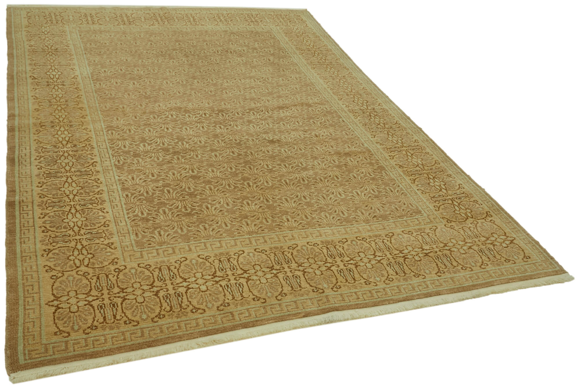 6 x 9 Beige Oushak Rug - 6462