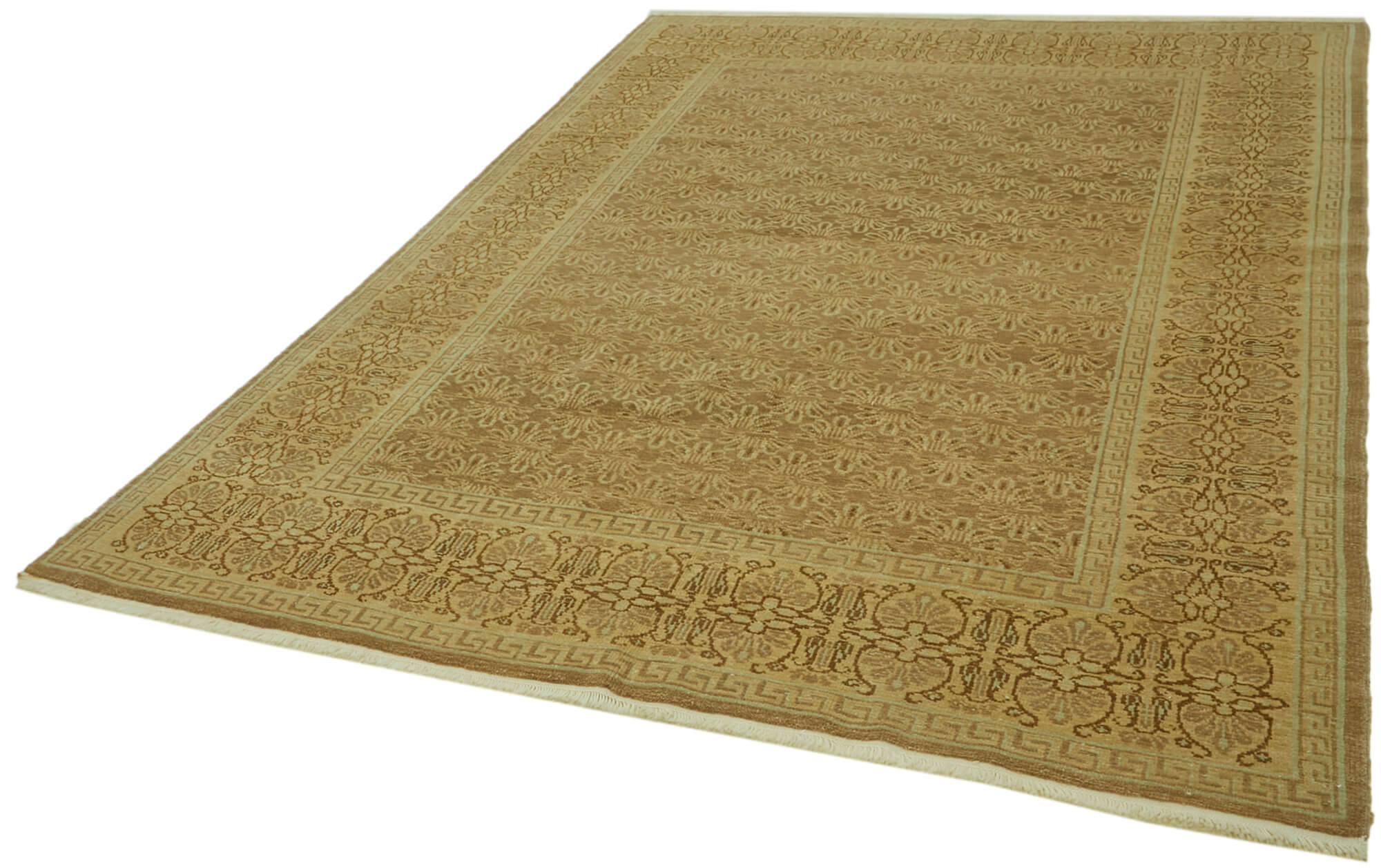 6 x 9 Beige Oushak Rug - 6462