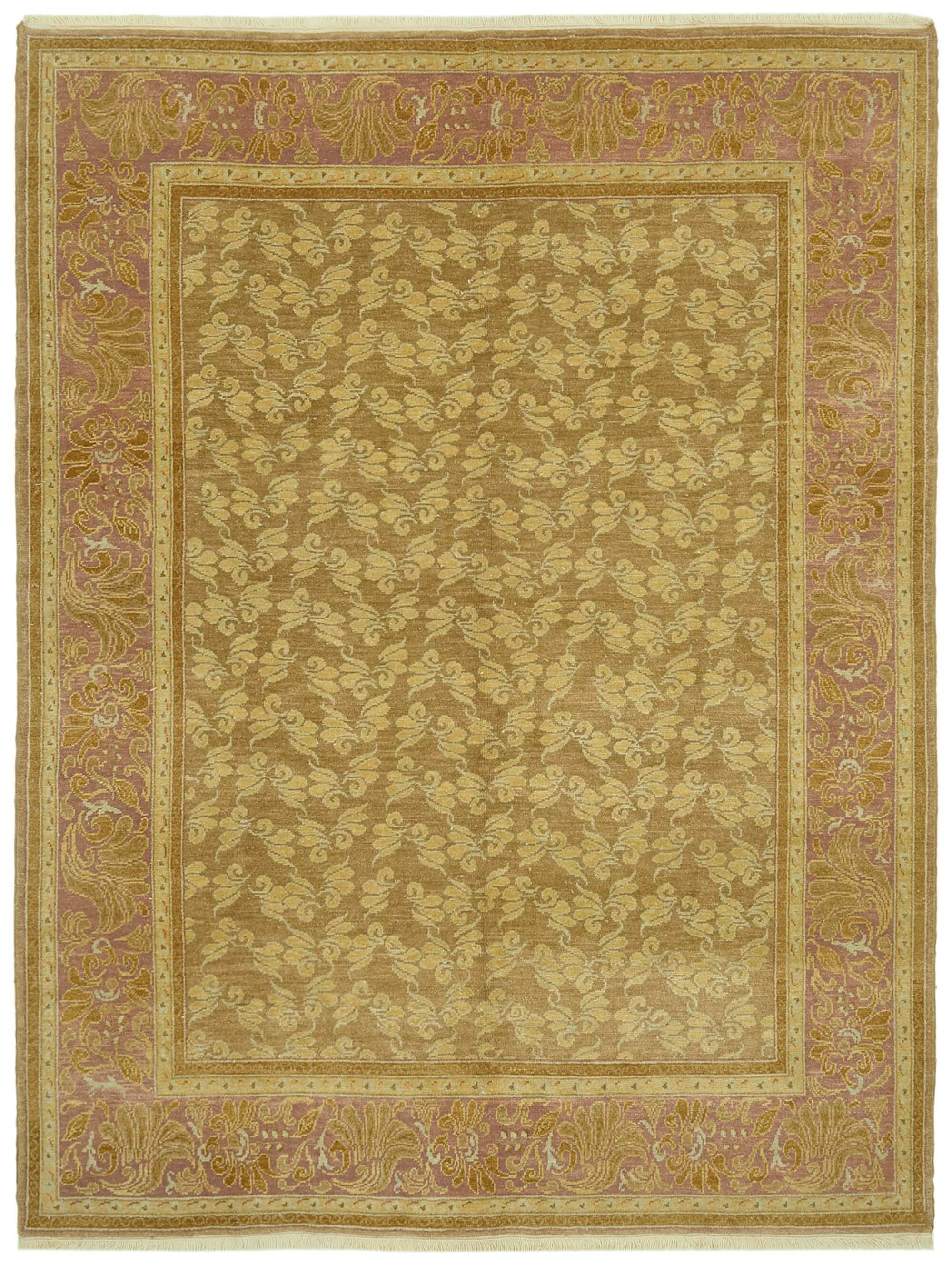 8 x 10 Beige Oushak Rug - 6467