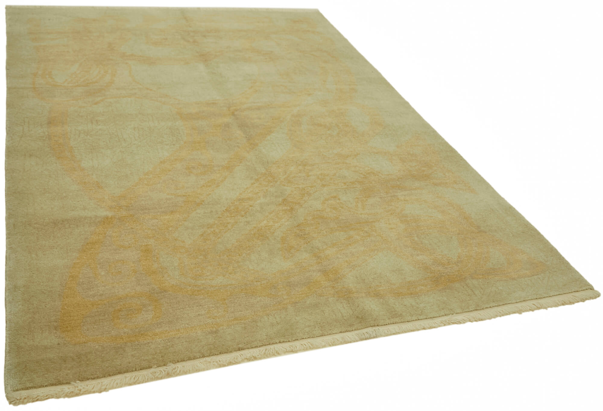 7 x 9 Beige Oushak Rug - 6470