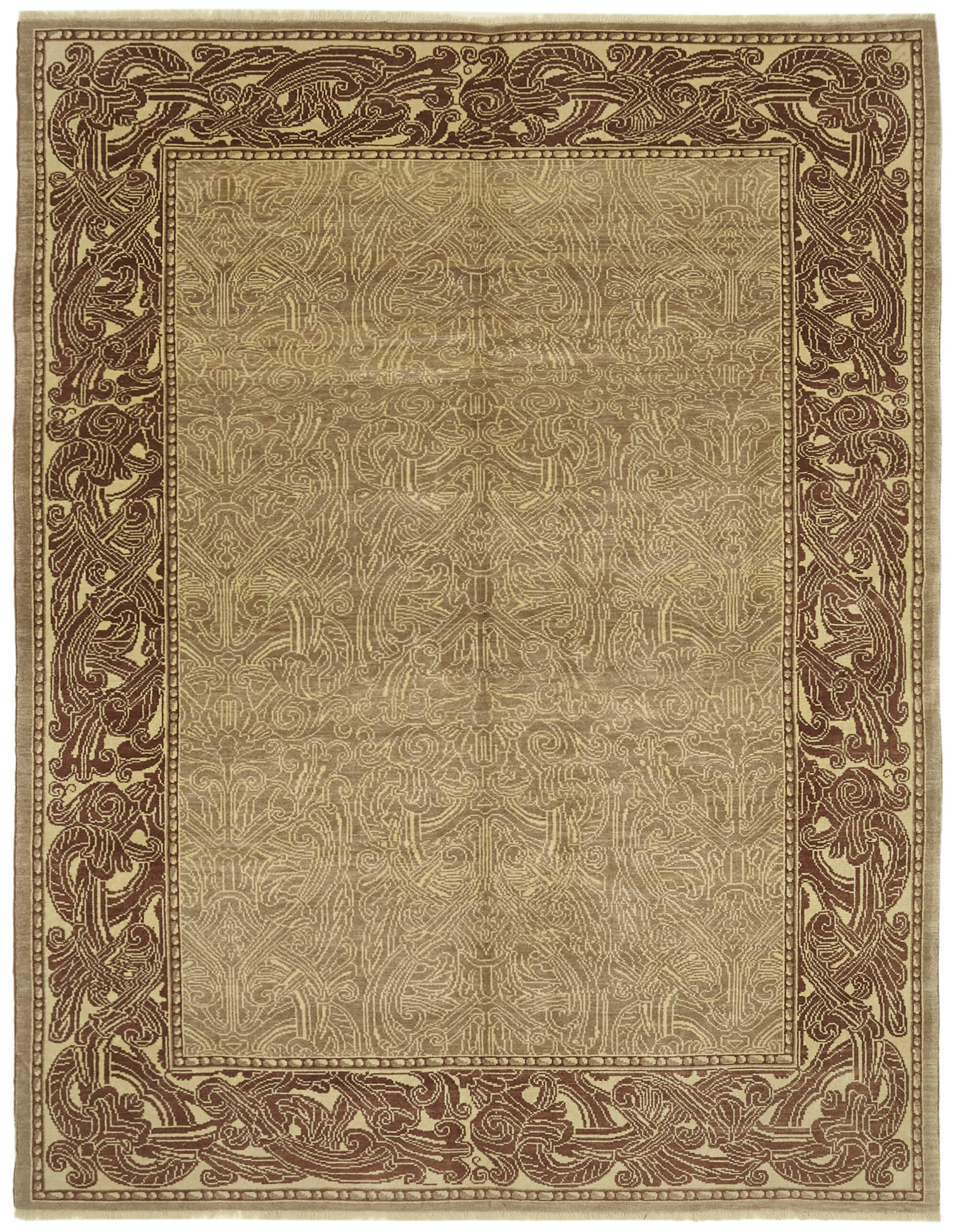 8 x 12 Beige Oushak Rug - 6473