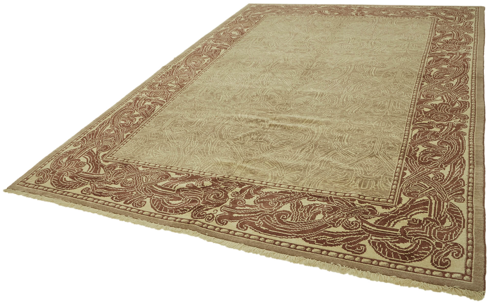 8 x 12 Beige Oushak Rug - 6473