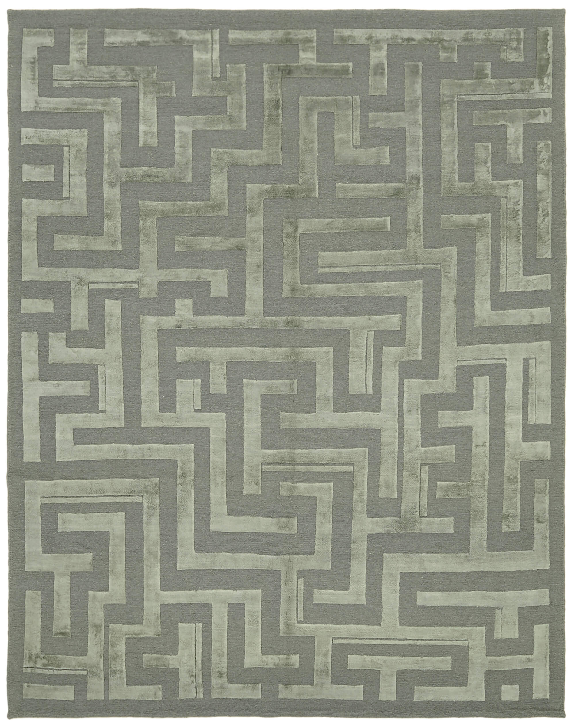 8 x 10 Green Oushak Rug - 6474