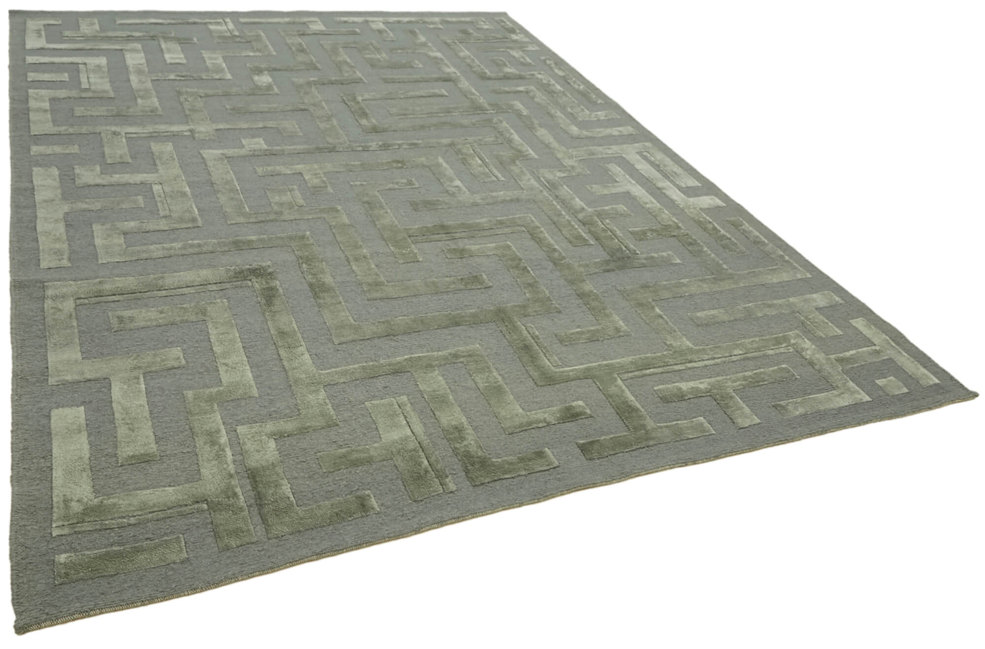 8 x 10 Green Oushak Rug - 6474