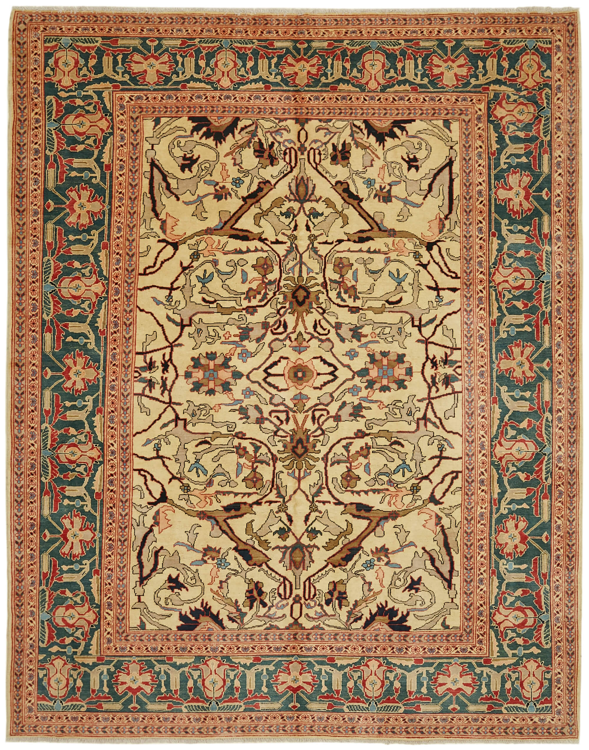 8 x 10 Beige Oushak Rug - 6481