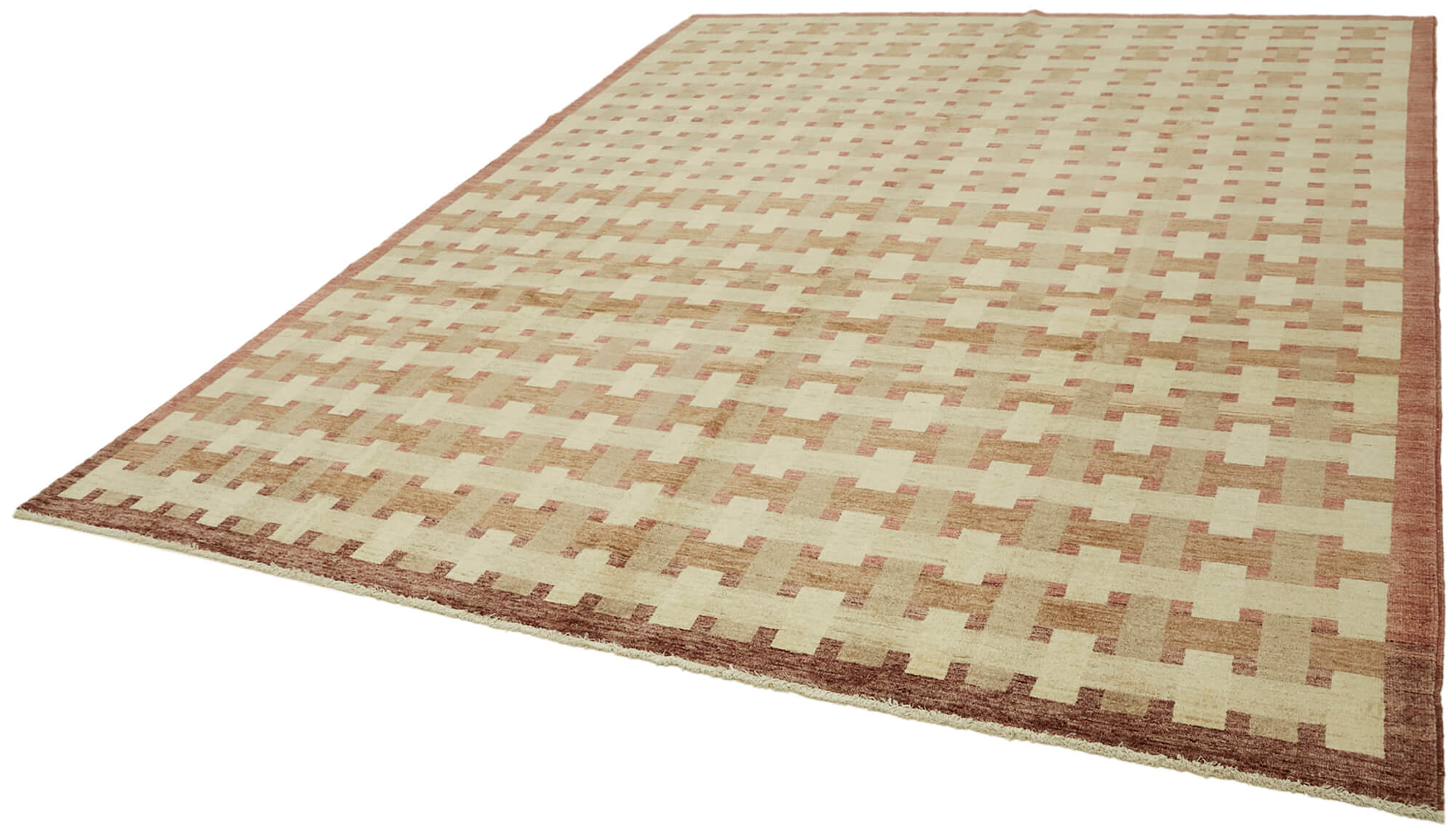 9 x 12 Beige Oushak Rug - 6499