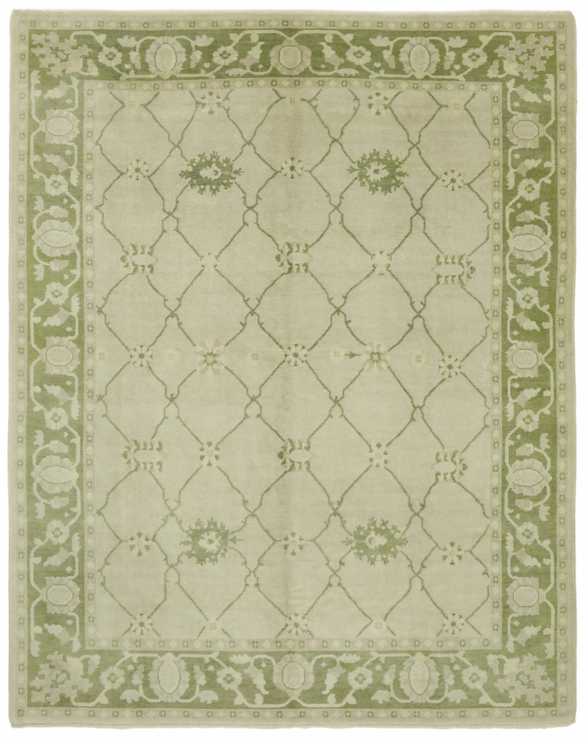 8 x 10 Beige Oushak Rug - 6511