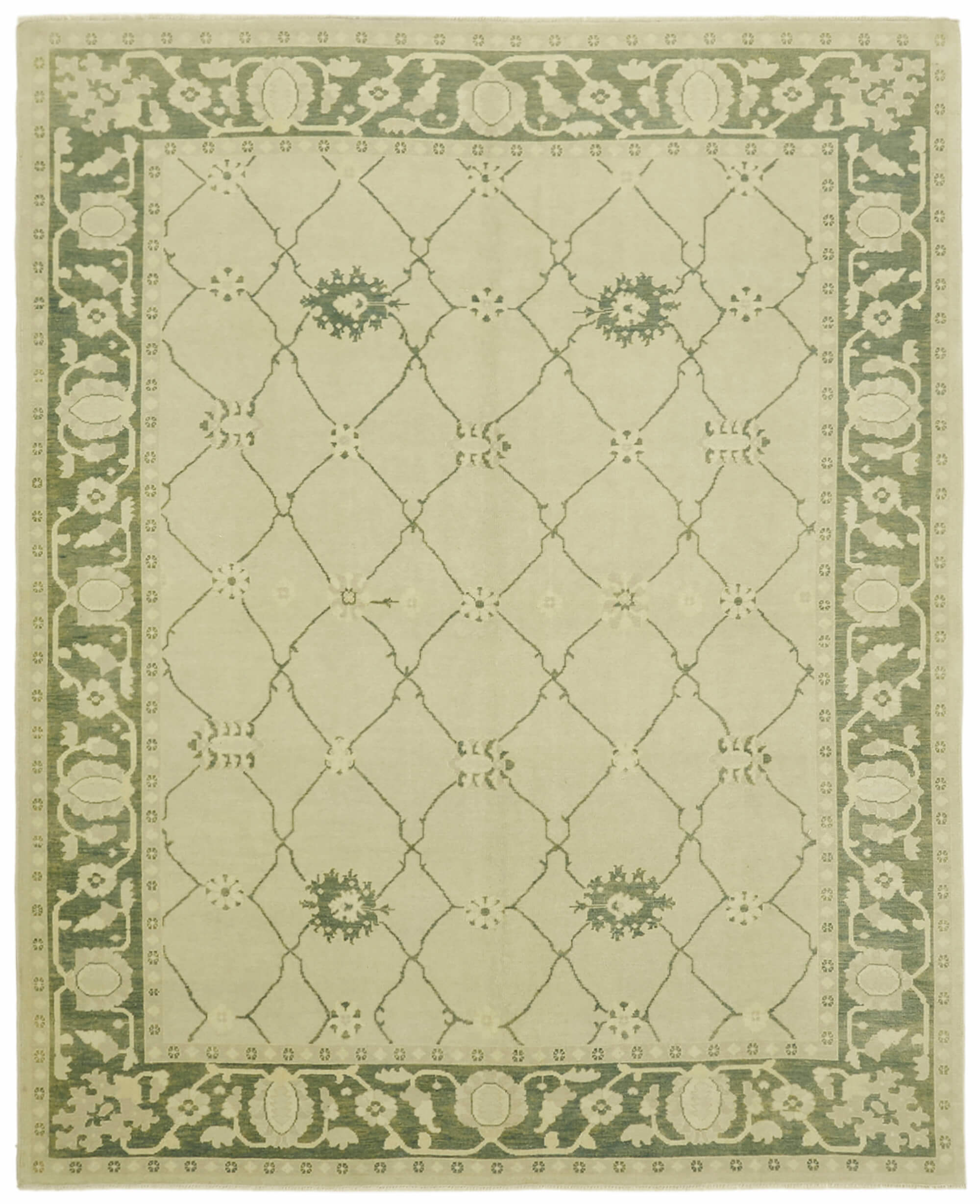 8 x 10 Beige Oushak Rug - 6513