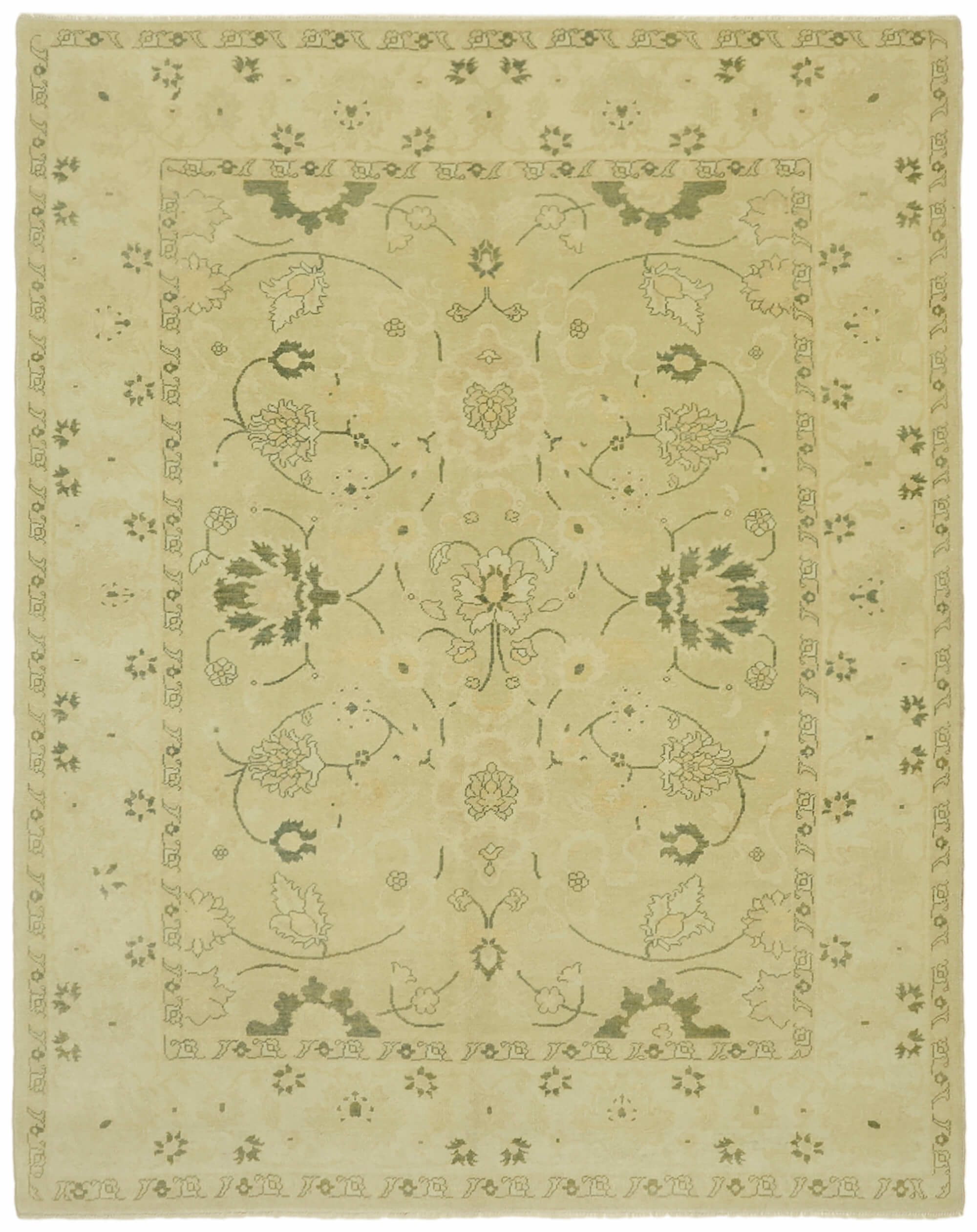 8 x 10 Beige Oushak Rug - 6514