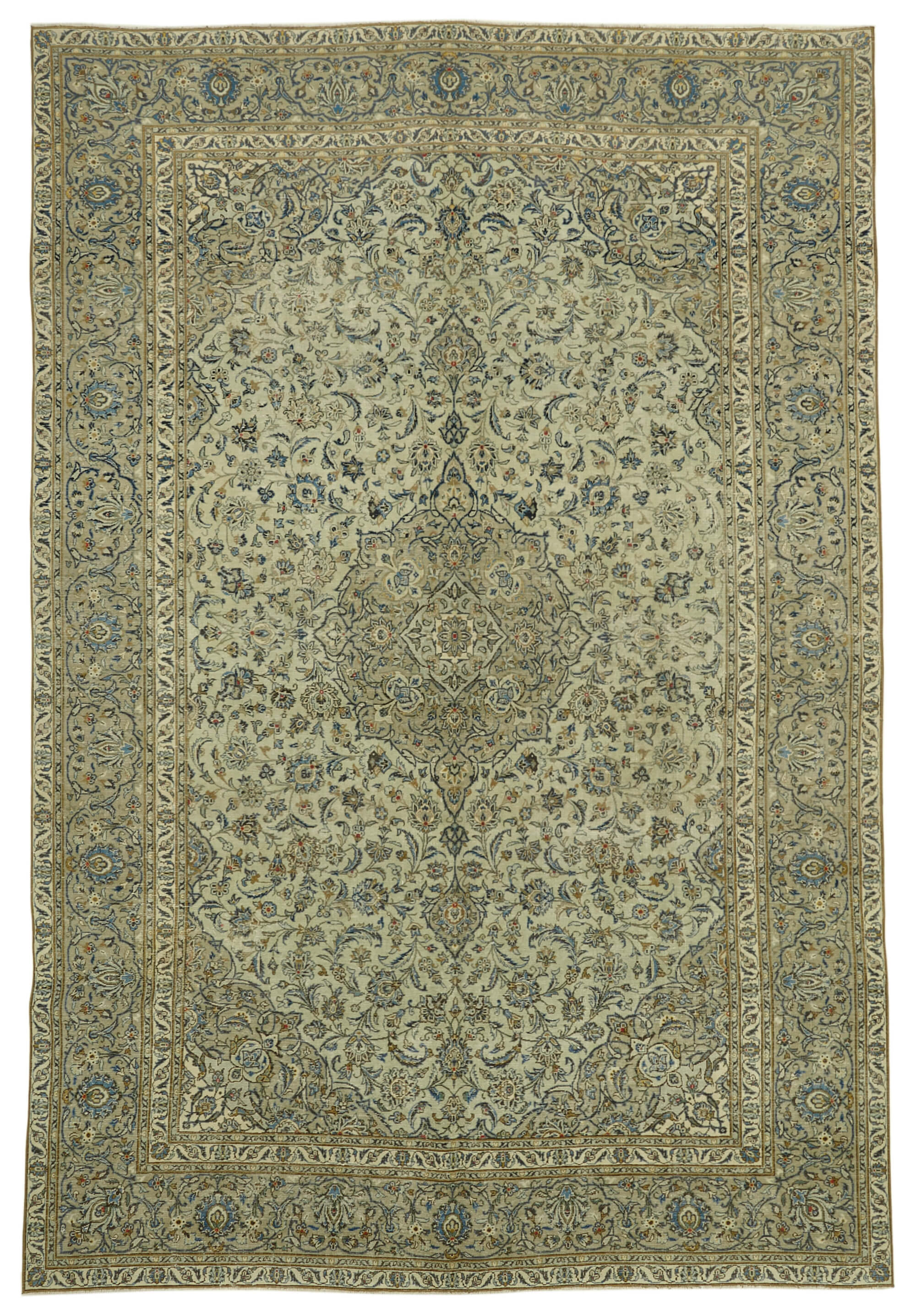 9 x 14 Beige Vintage Large Area Rug - 6515