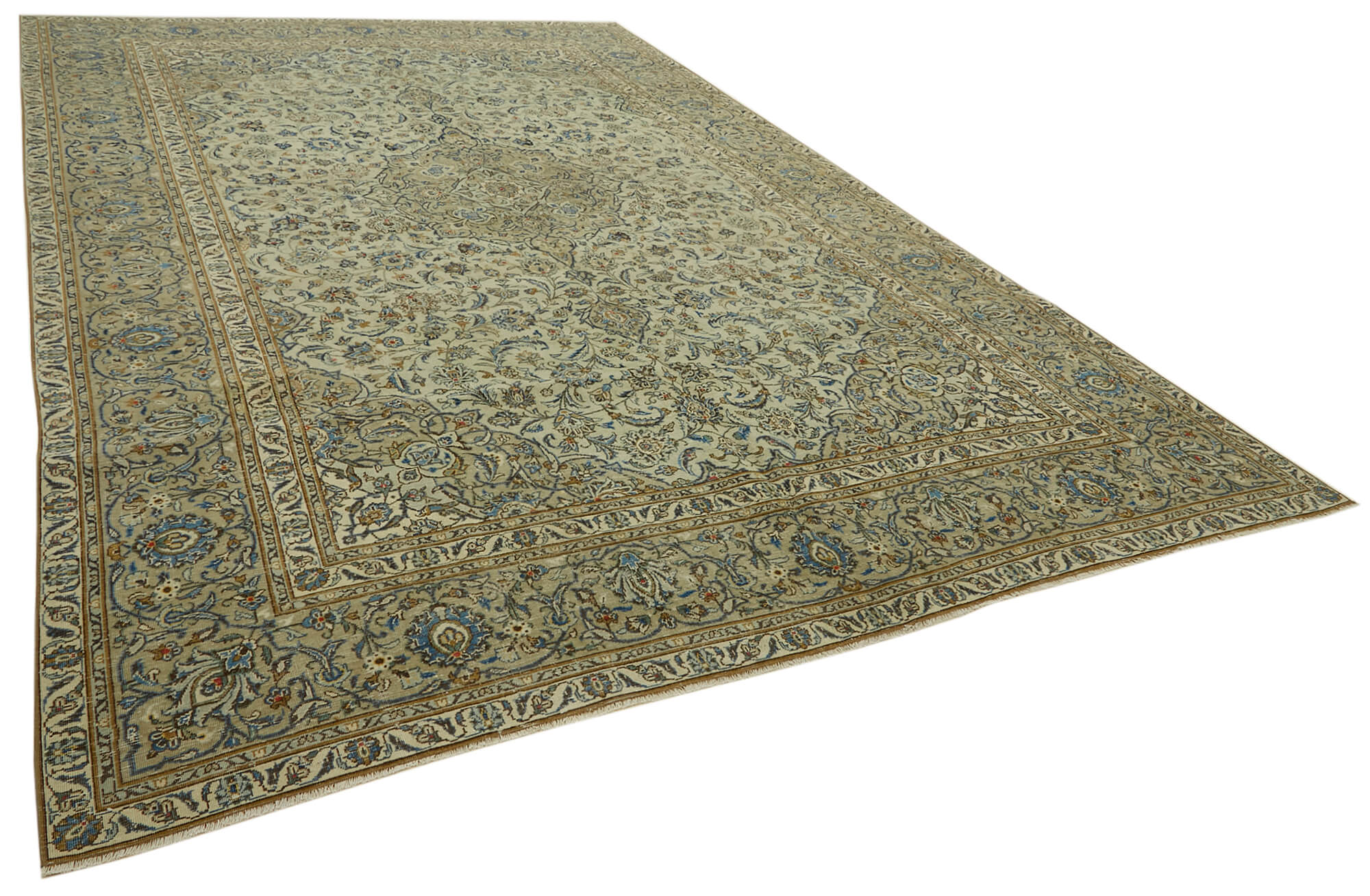 9 x 14 Beige Vintage Large Area Rug - 6515