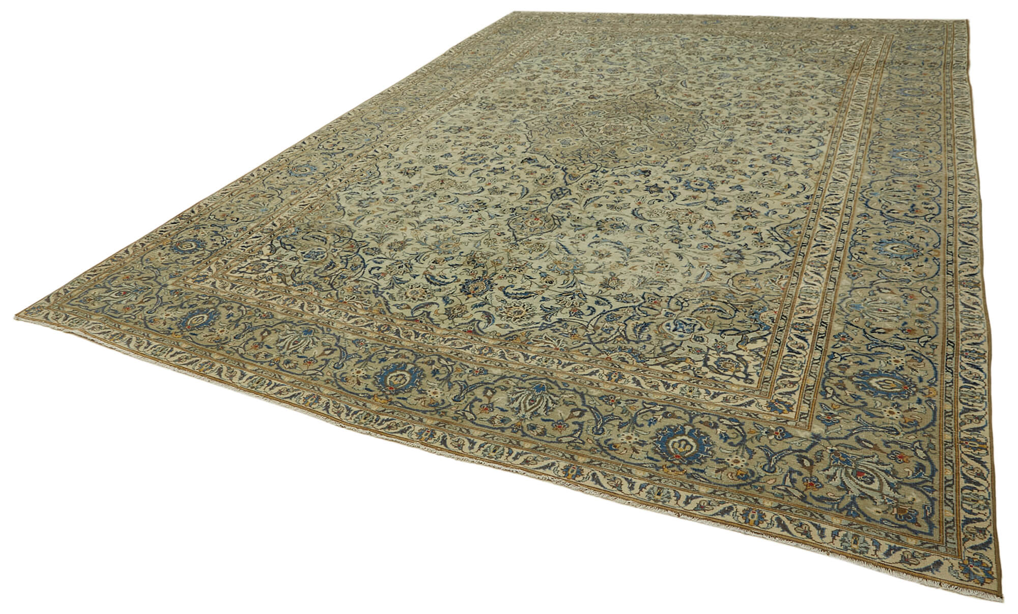 9 x 14 Beige Vintage Large Area Rug - 6515