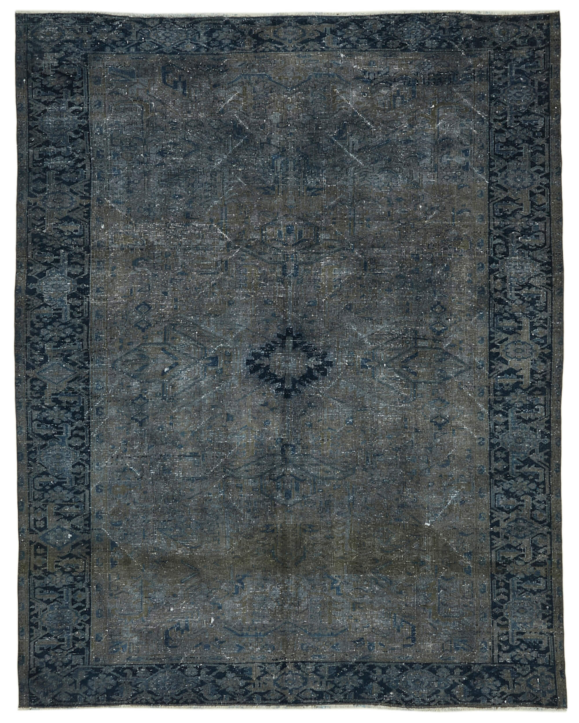 8 x 10 Grey Overdyed Large Area Rug - 6518