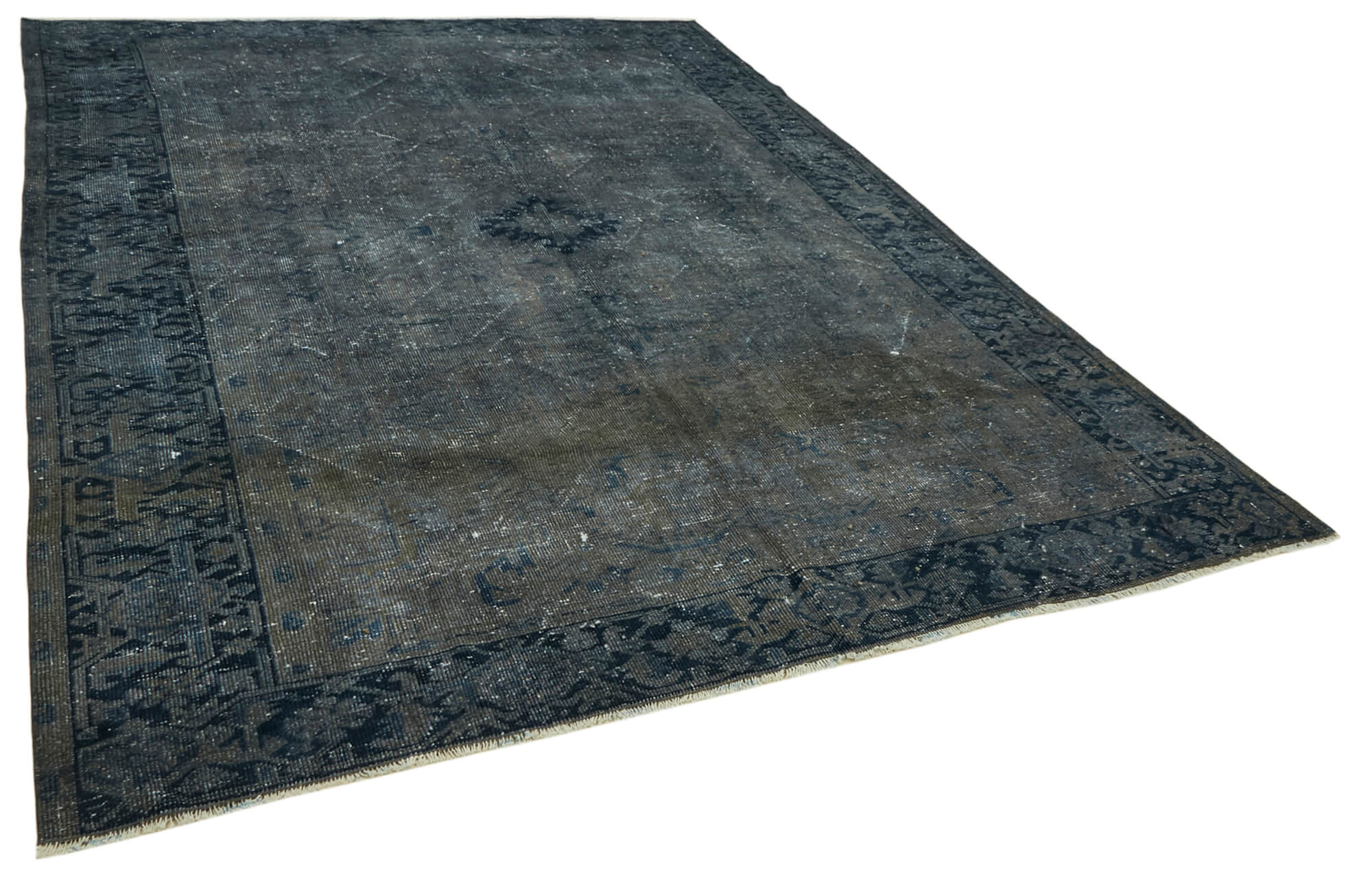 8 x 10 Grey Overdyed Large Area Rug - 6518