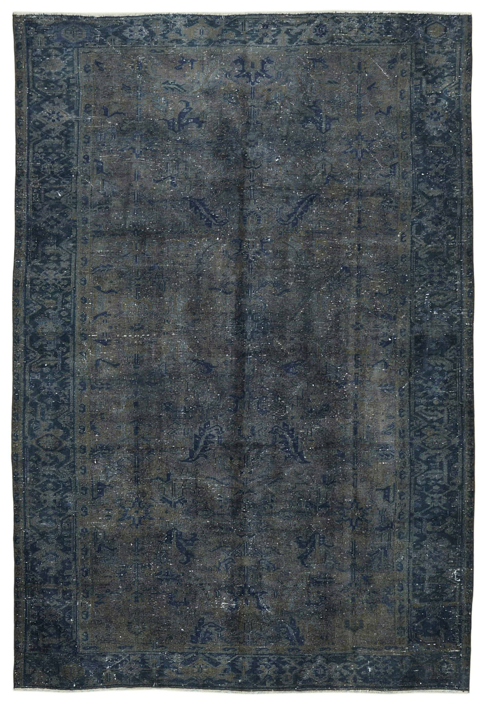 8 x 11 Grey Overdyed Large Area Rug - 6519