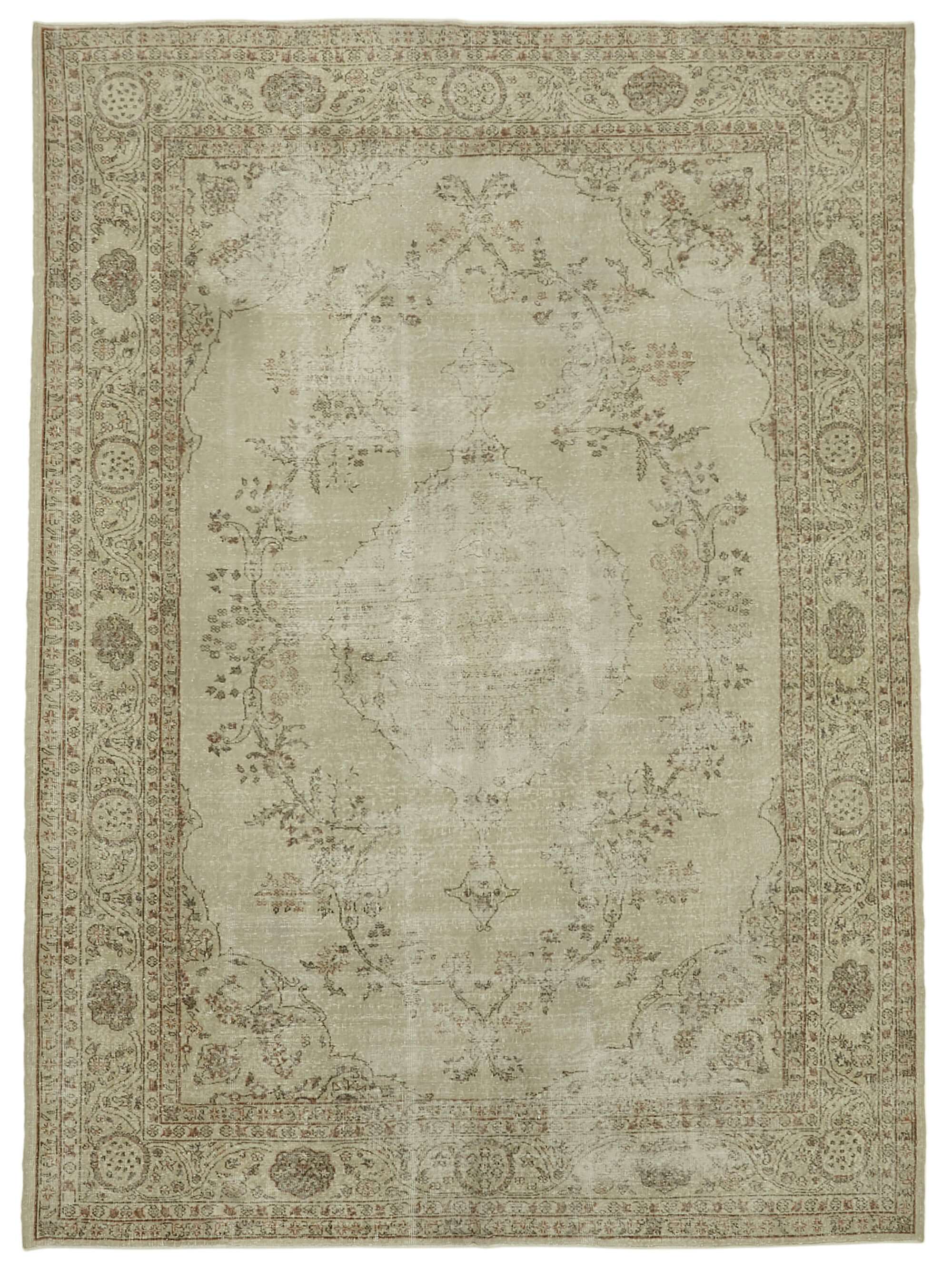 9 x 12 Beige Vintage Large Area Rug - 6522