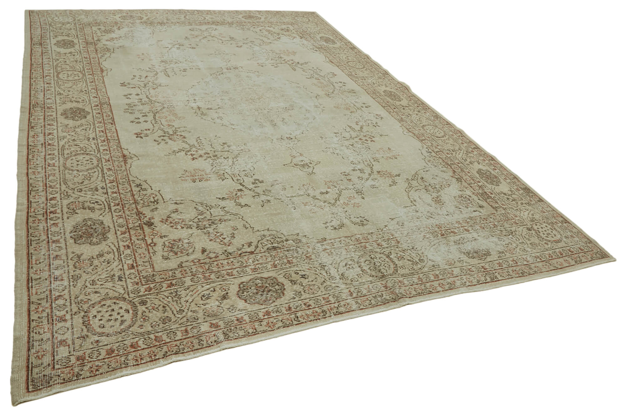 9 x 12 Beige Vintage Large Area Rug - 6522