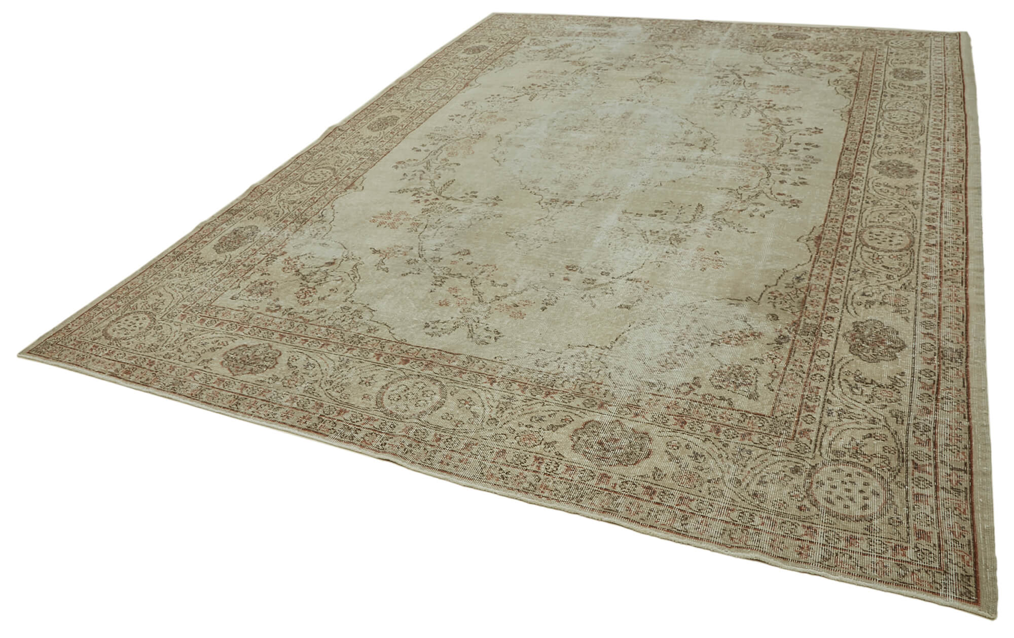 9 x 12 Beige Vintage Large Area Rug - 6522